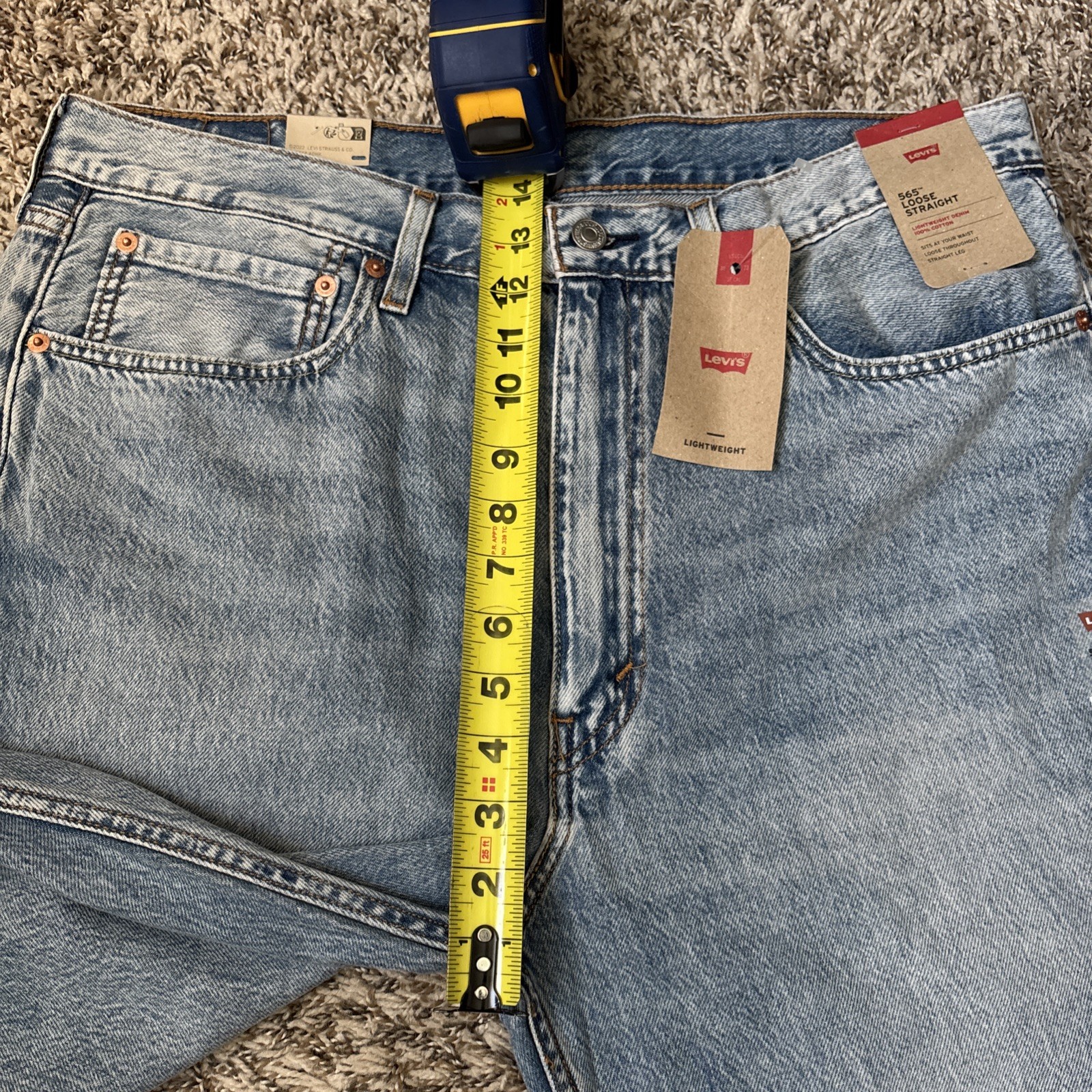 Levi’s 565 Men’s Loose Straight Denim Jeans Light Wash 36×30,Classic Fit NWT