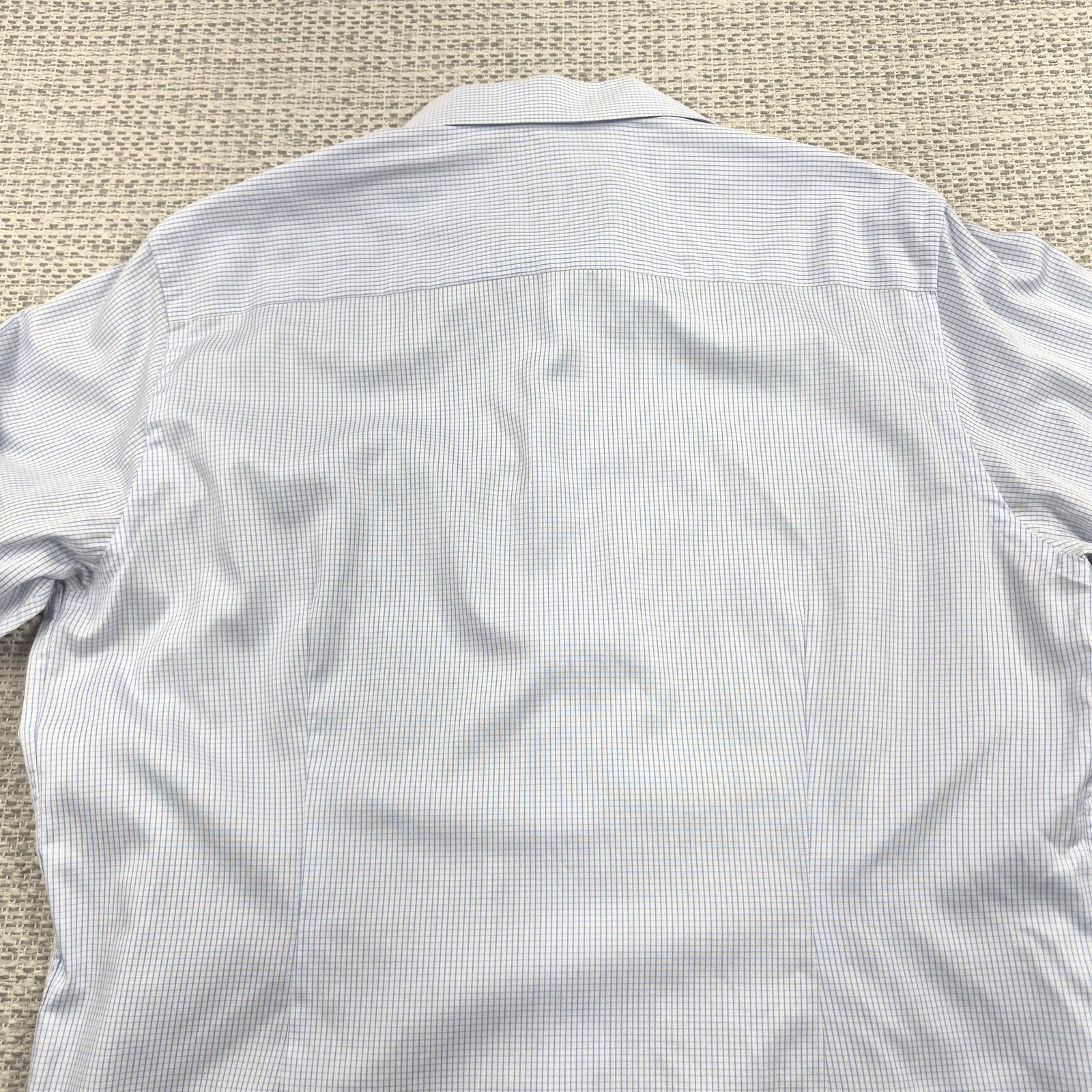 Eton Dress Button Up Shirt Mens 16.5 42 Blue Check Contemporary Long Sleeve