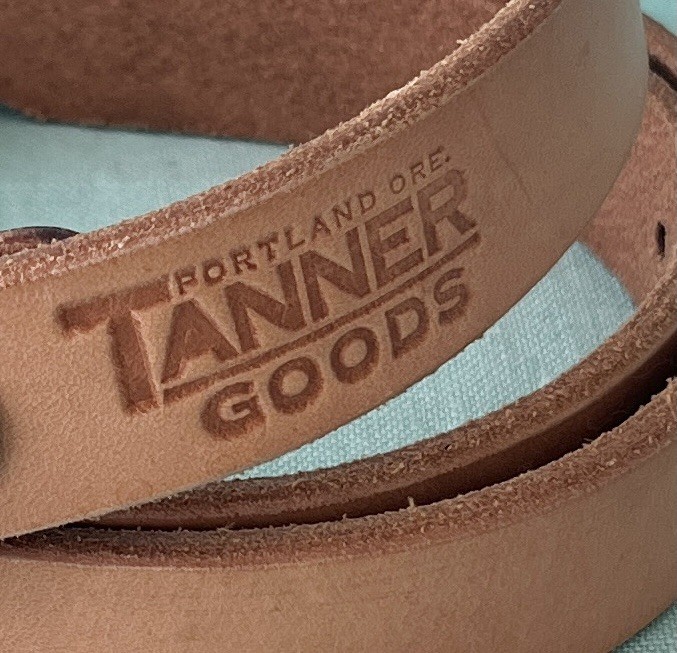 Tanner Goods Ret$115 1” Skinny Standard Leather Belt 34 Natural Gunmetal Black