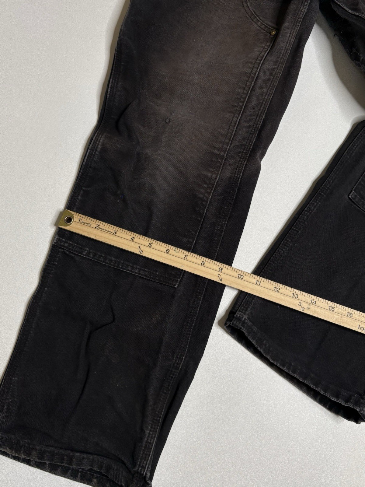 Carhartt Double Knee Duck Canvas Carpenter Pants Made In USA B01-BLK 30 x 30*