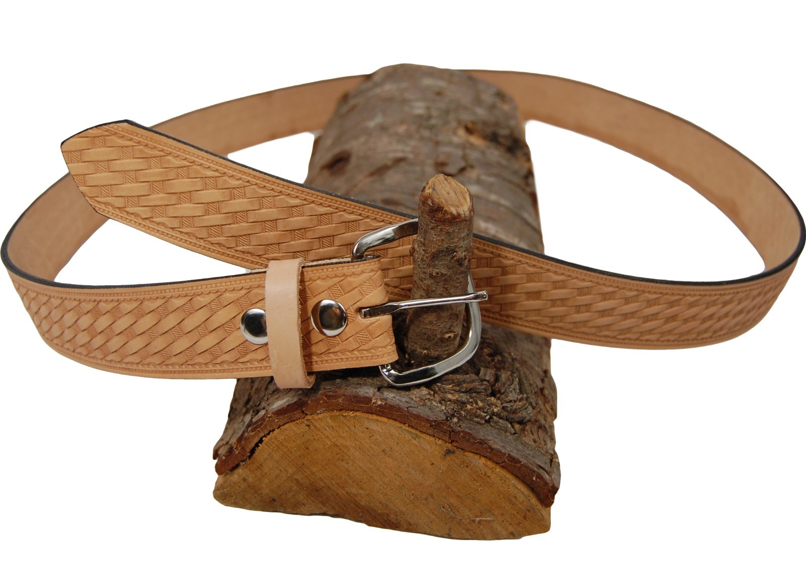 New Barsony 1 3/4″ (1.75″) Basketweave Leather Belts for Sizes 47″ – 53″