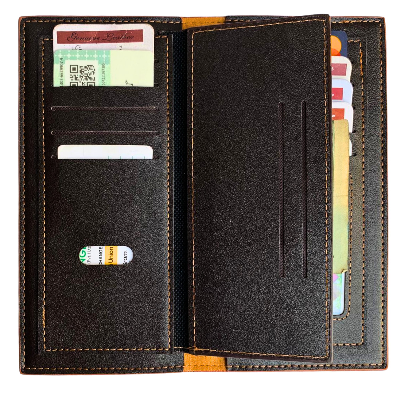 Men’s Long Checkbook Wallet – Genuine Leather RFID Card Holder, Full Bill Wallet