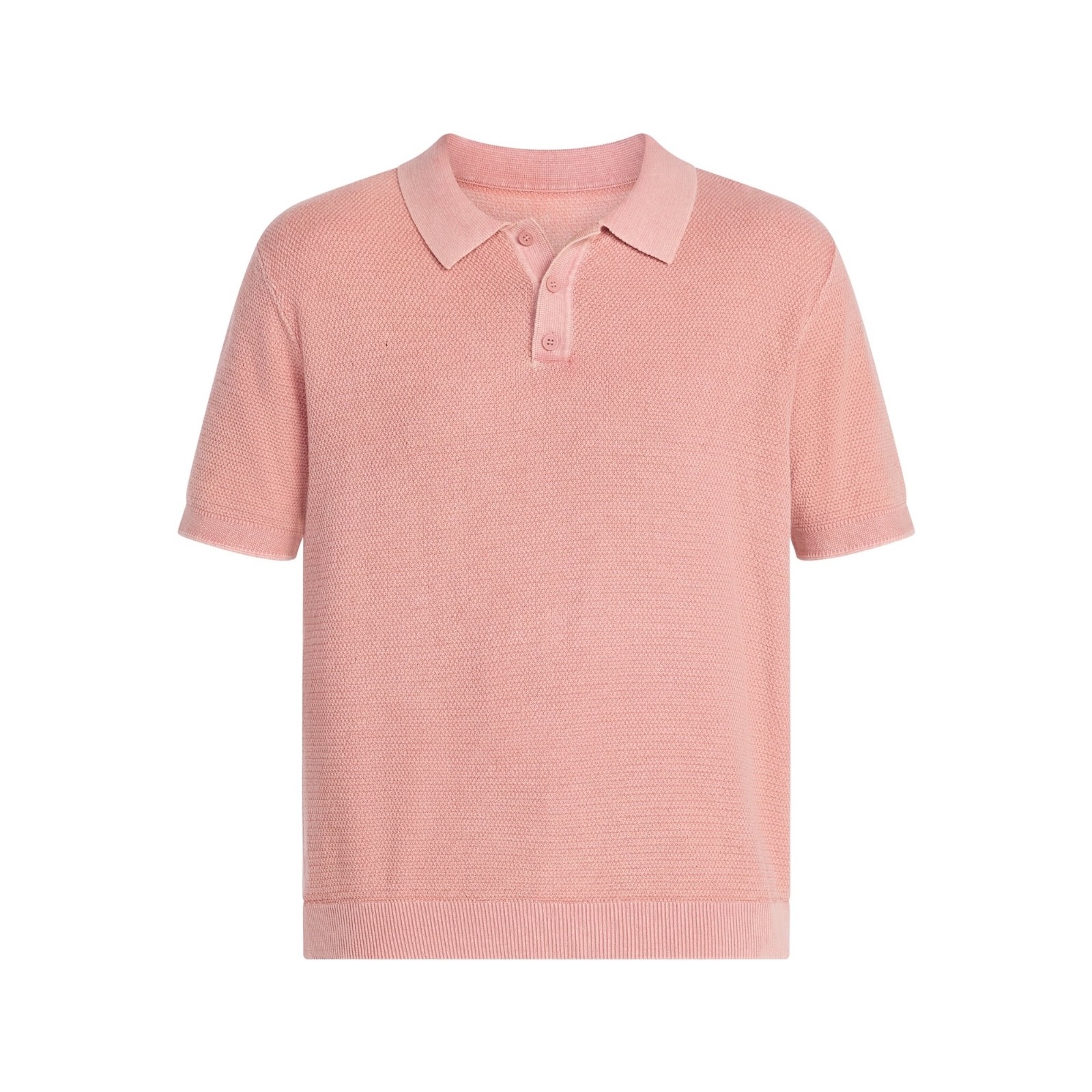 Sweater Polo Short Sleeve Men’s XL Coral Castle Pink Cuffs Hem Cotton New
