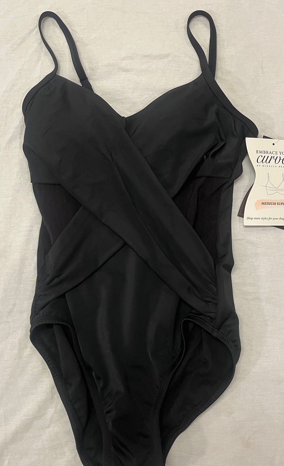 Embrace Your Curves By Miracle Brands Swimsuit Small Black Vacation Beach Pool