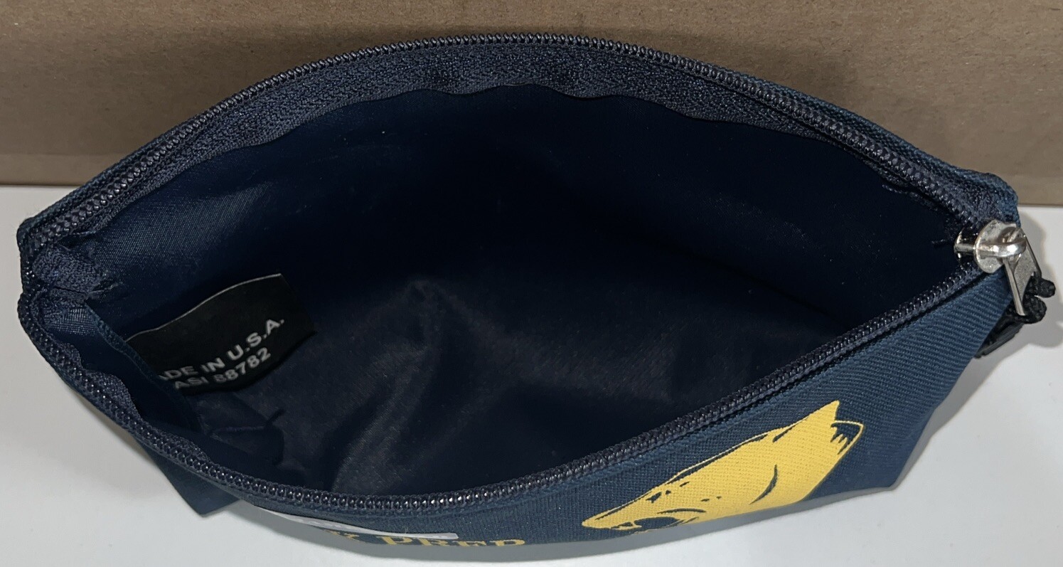 James Gold York Prep Zip Pouch Navy Celebrating 50 Years About 8 x 4.5 Inches