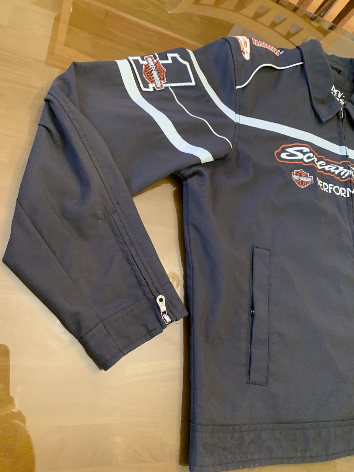 Vintage Harley Davidson Screamin Eagle Racing Black Bird MC Jacket Mens XL