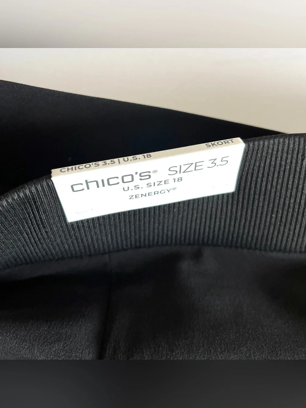 Chicos NEW zenergy pleated black skort women 3.5 18 Neema golf pickleball tennis