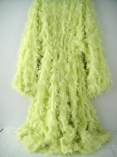 ASOS Edition Size 12 Apple Green Long V Neck Ruffle Pull Over Long Sleeve Dress