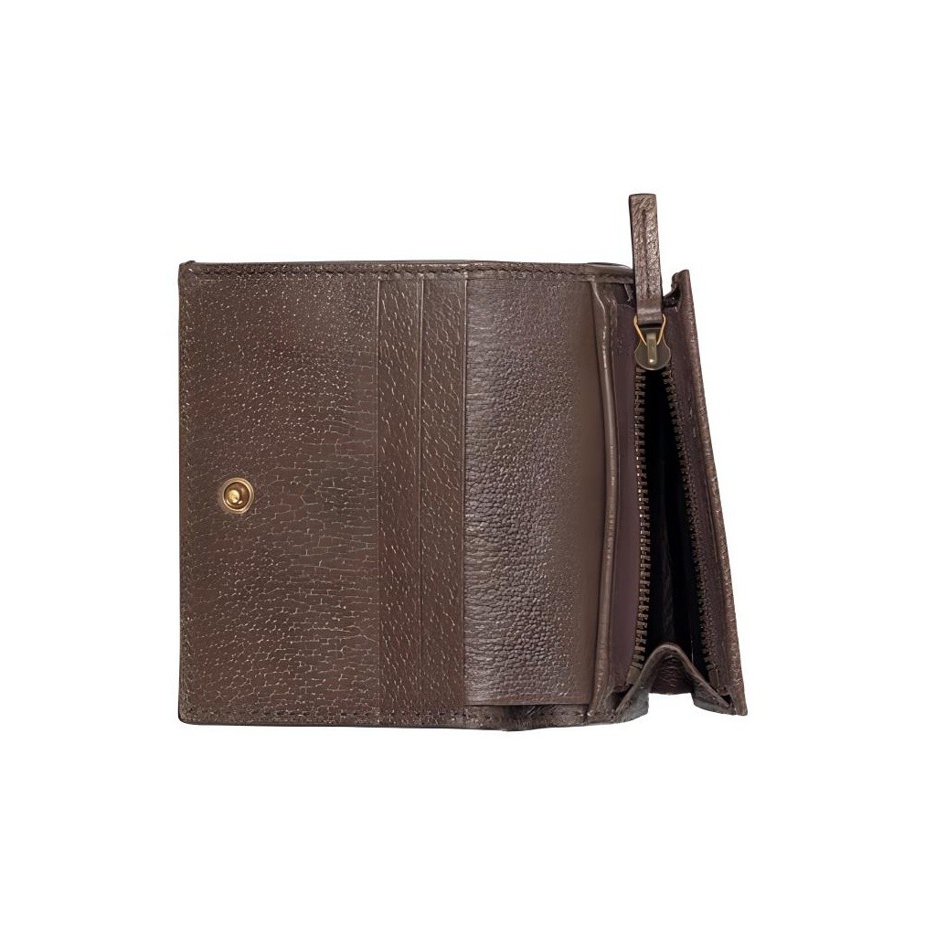 Gucci Bamboo Toggle Canvas and Leather Card Wallet for Women 7.48×7 in