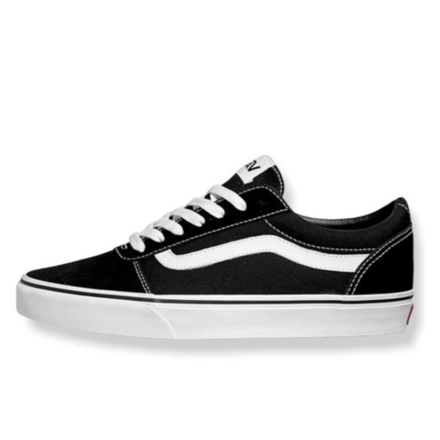 VANS Ward Black/ White Unisex Skate Shoes Suede/ Canvas Size 8.5 Men 7.5 Women