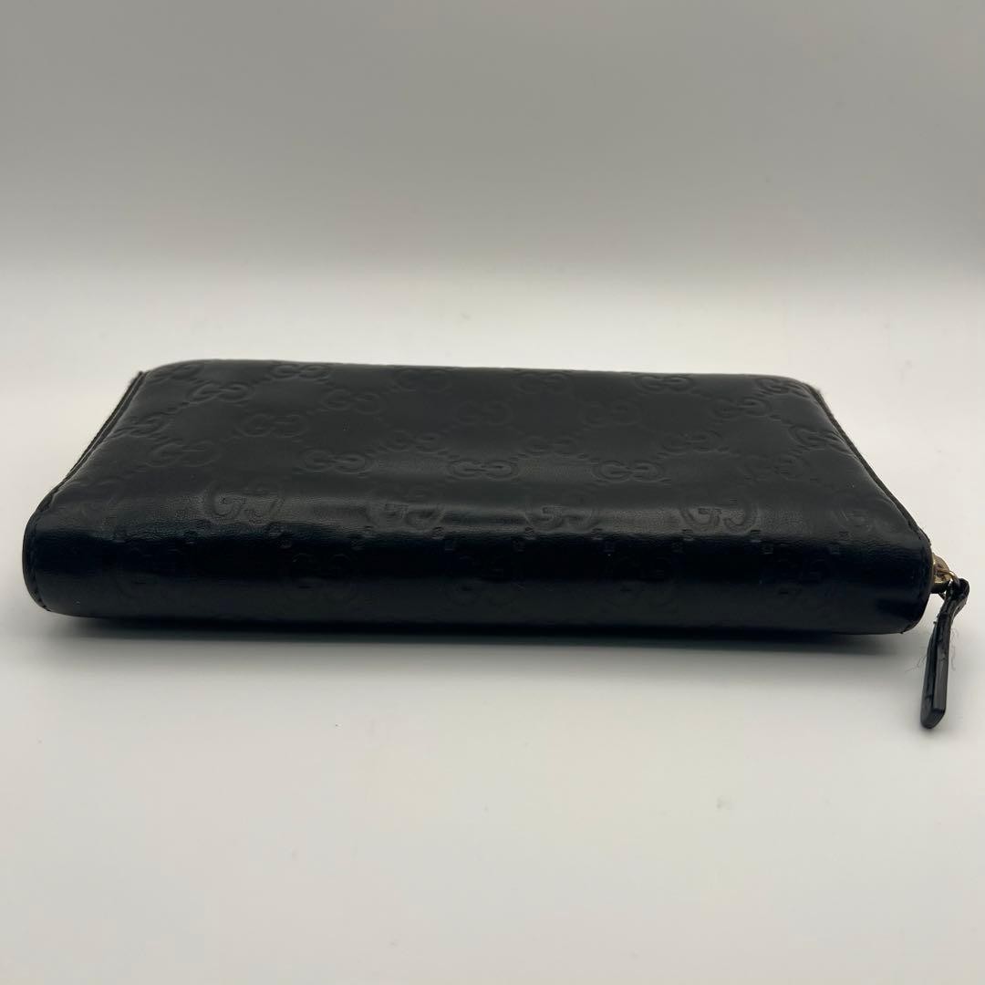 Gucci GUCCI Long Wallet Round Zipper GG Embossed Plate Logo
