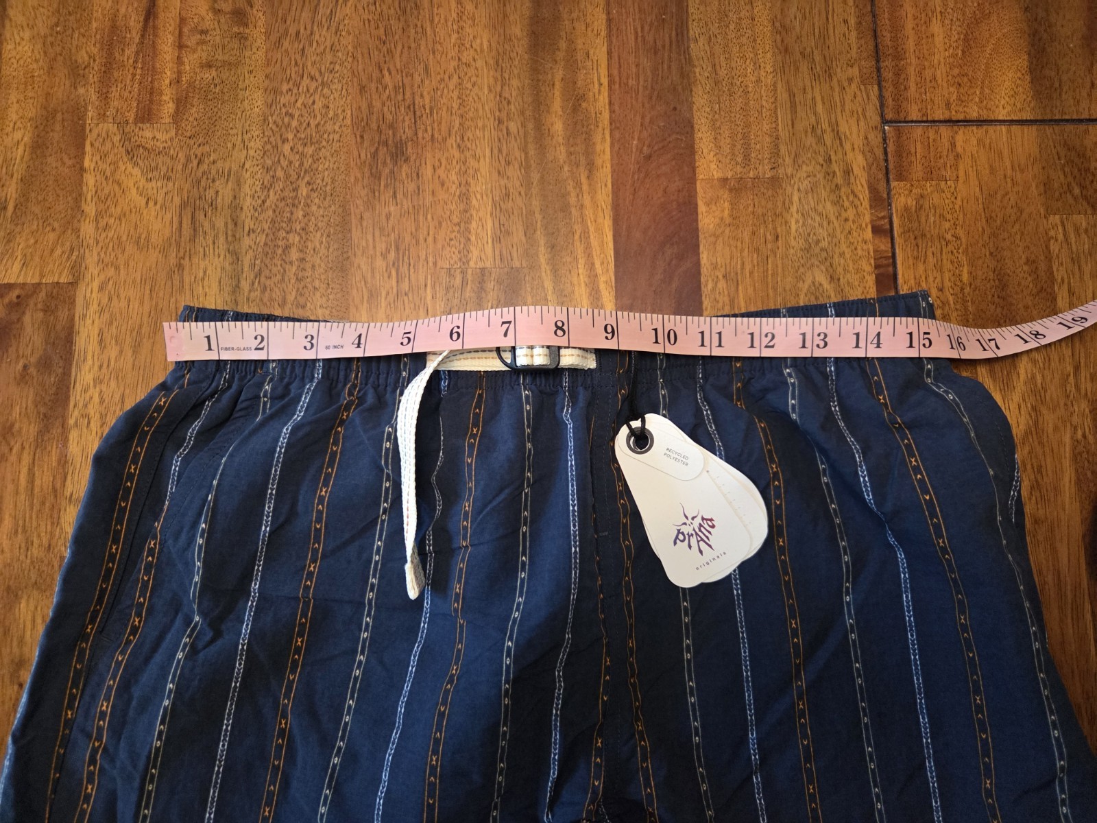 Prana Indio Heritage Shorts Mens Small Stormy Night Striped 4 Inch Inseam NEW