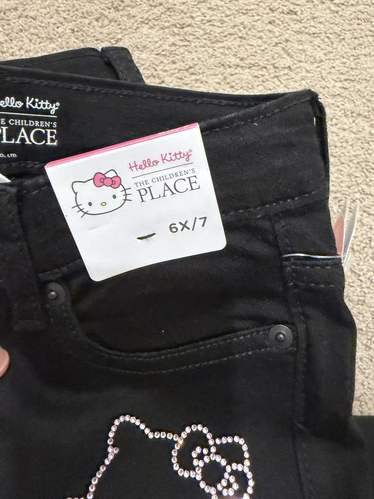 Hello Kitty The Children’s Place Black Jeans Girls Size 6x/7 New With Tags