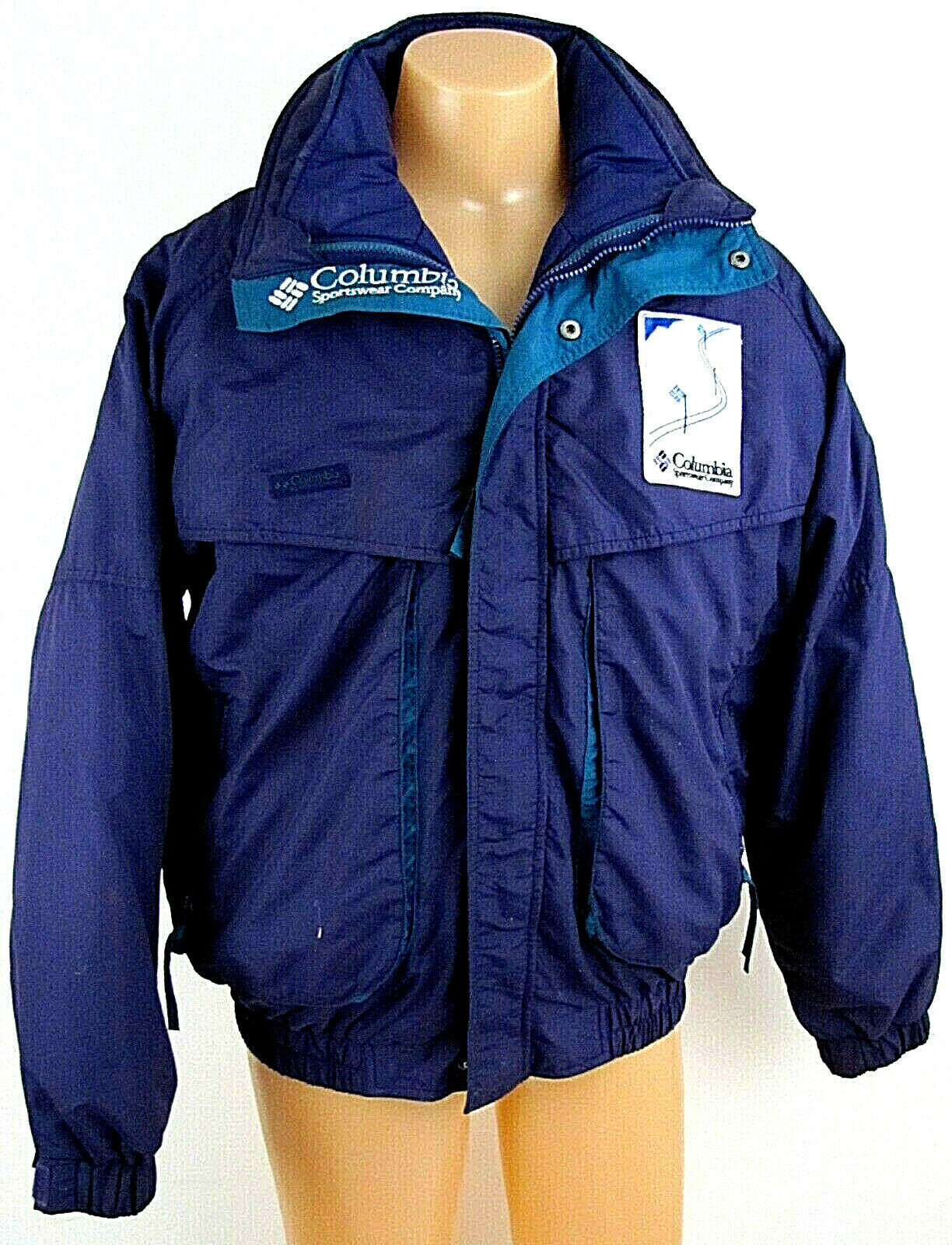 Columbia Mens Large Interchange Jacket 3 in 1 Purple Green Reversible Full zip
