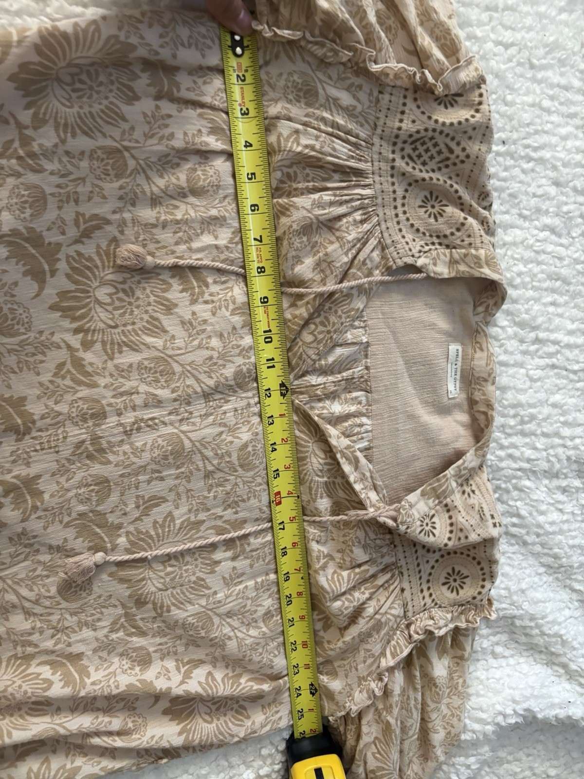 Spell & the Gypsy Collective XS Beige Lioness Floral Mini Ruffle Dress
