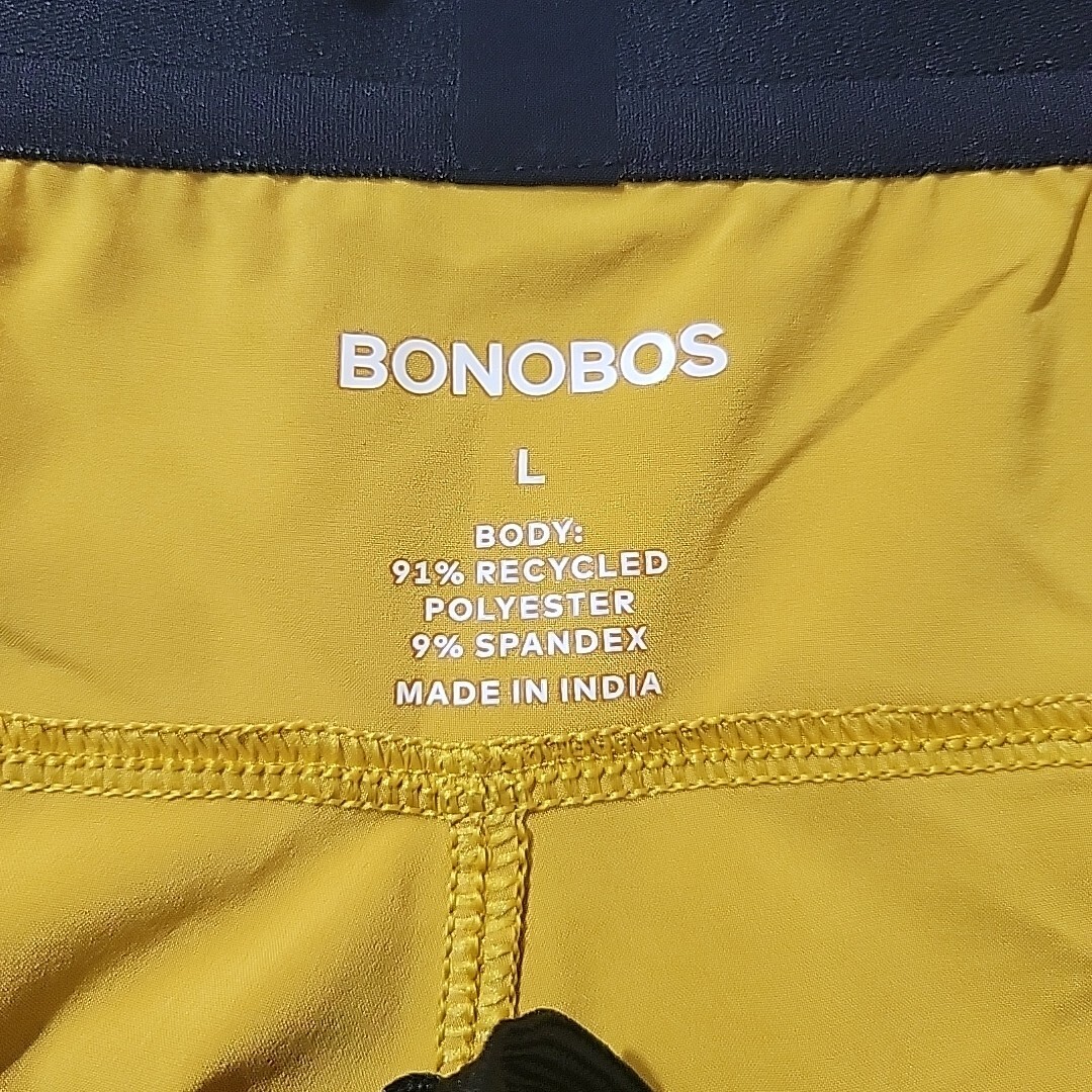 BONOBOS Mustard Yellow Poly Blend Drawstring Shorts 7.5″ Inseam Sz L New No Tags