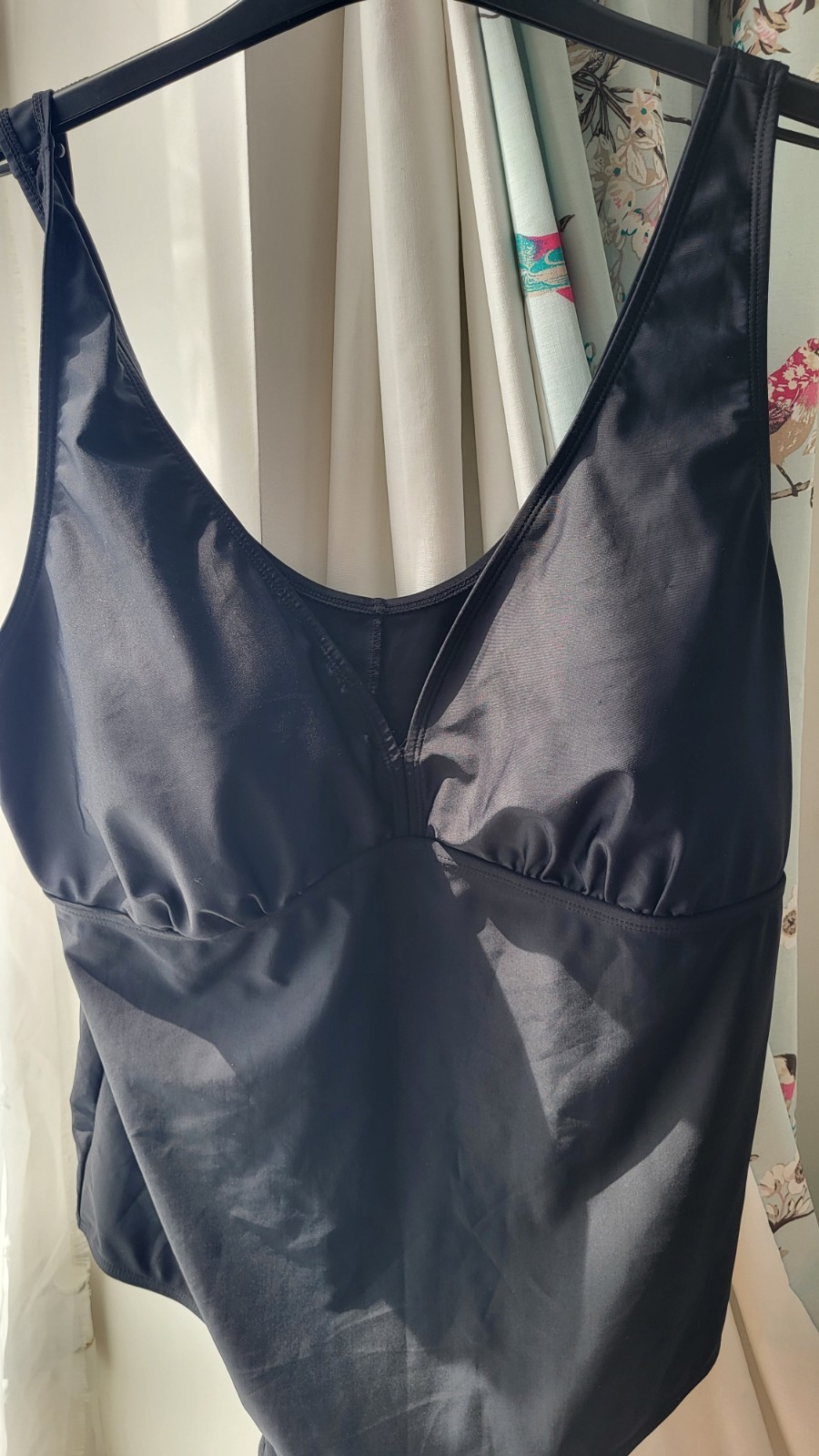 TU Black Solid One Piece Swimsuit A Cup UK 22 Wide Straps Mesh Lined