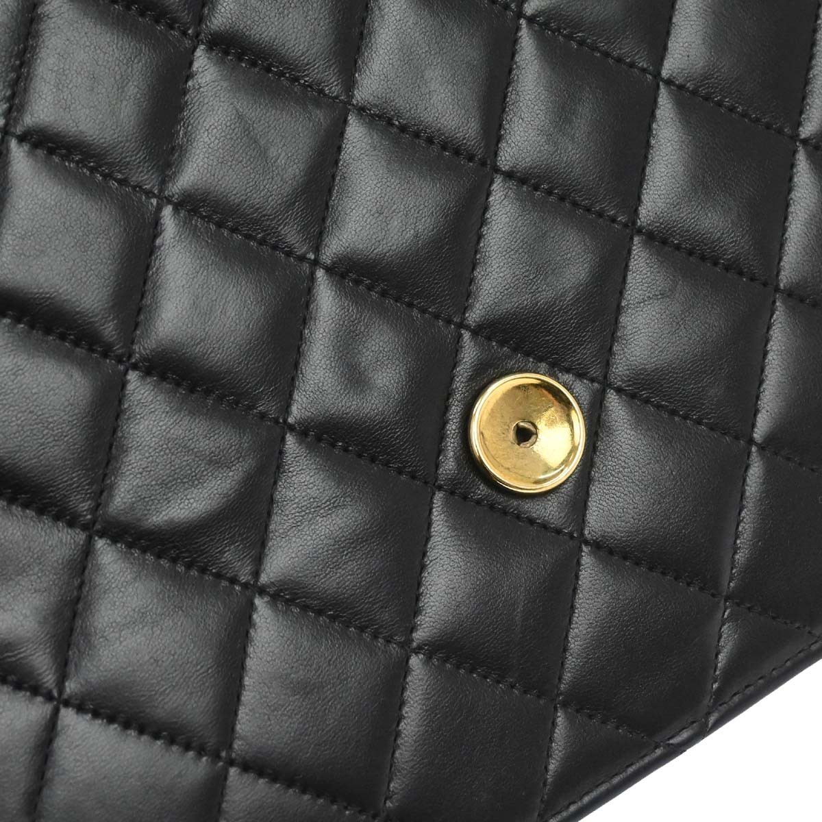 Chanel Black Lambskin Pushlock Medium Half Flap Shoulder Bag 188065