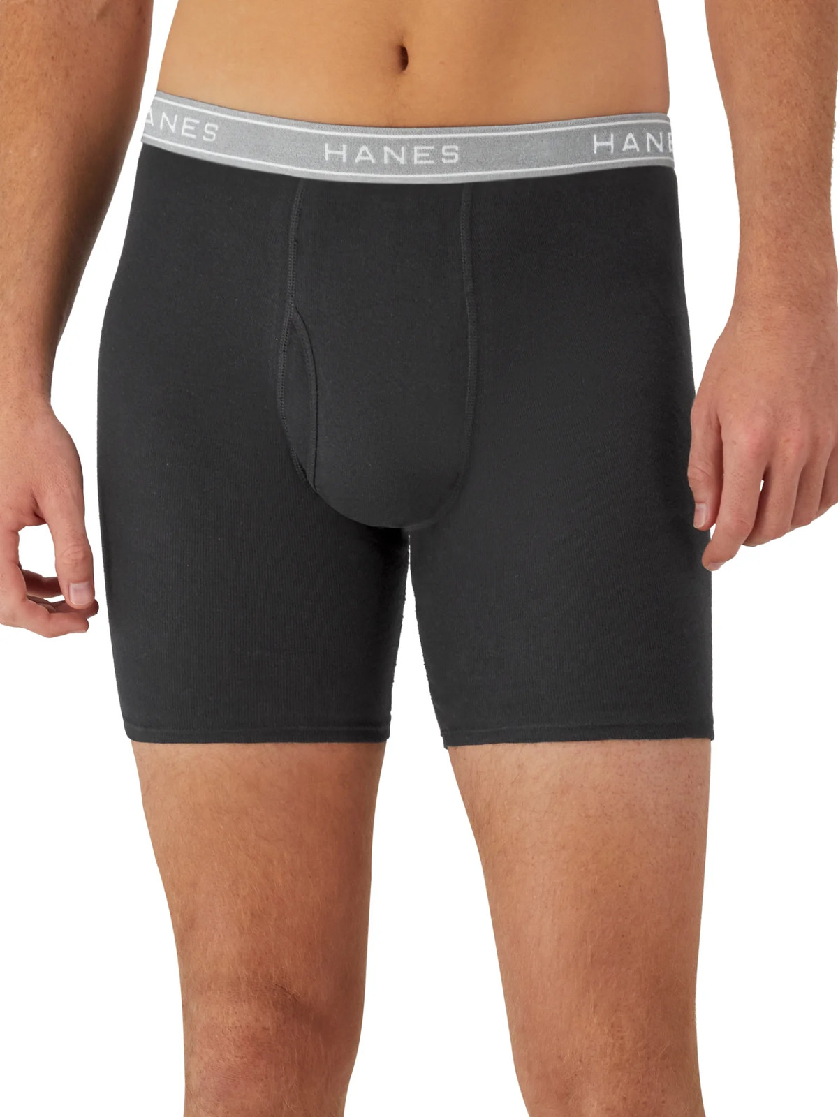 Men’S Super Value Pack Black/Grey Boxer Briefs, 10 Pack