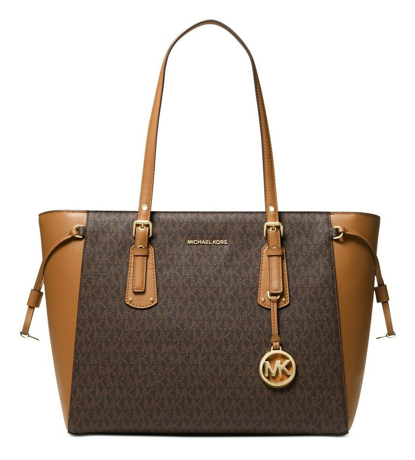NWT MICHAEL KORS SIGNATURE VOYAGER MULTIFUNCTION TOTE BROWN