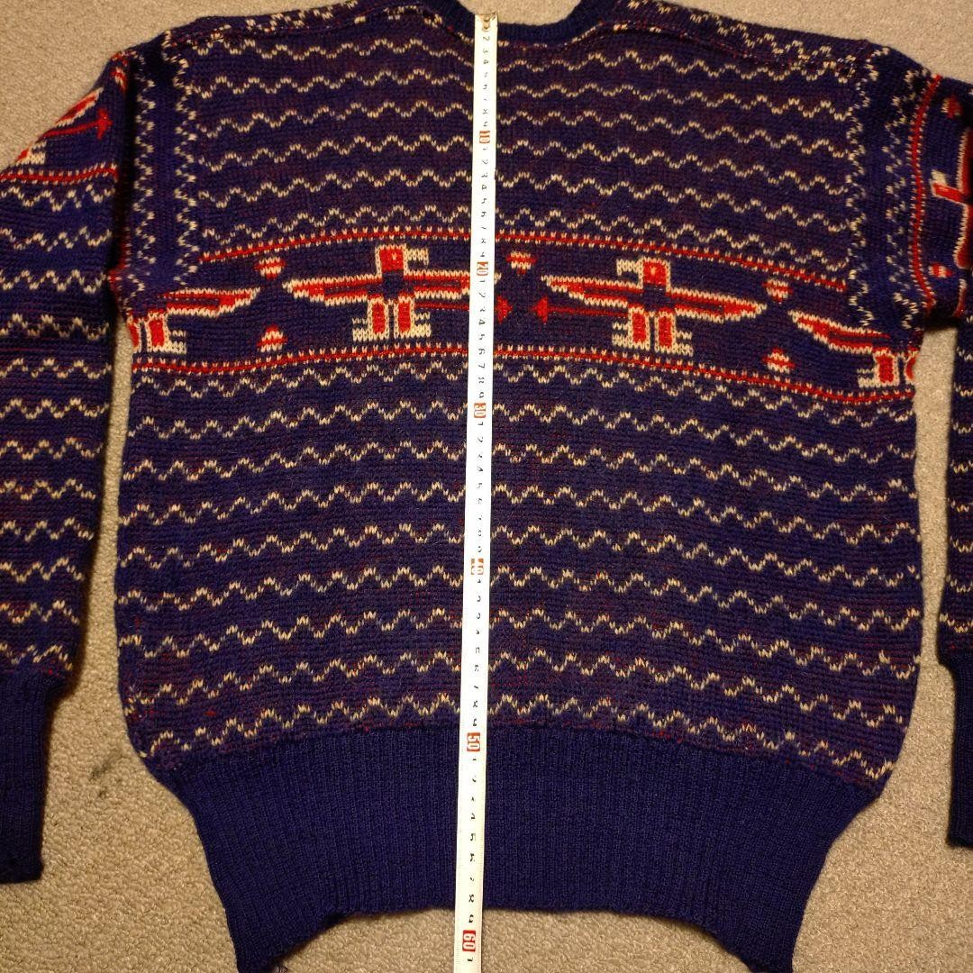 50s Vintage Randen Thunderbird Knit Sweater USA Made Navajo Pattern Size L