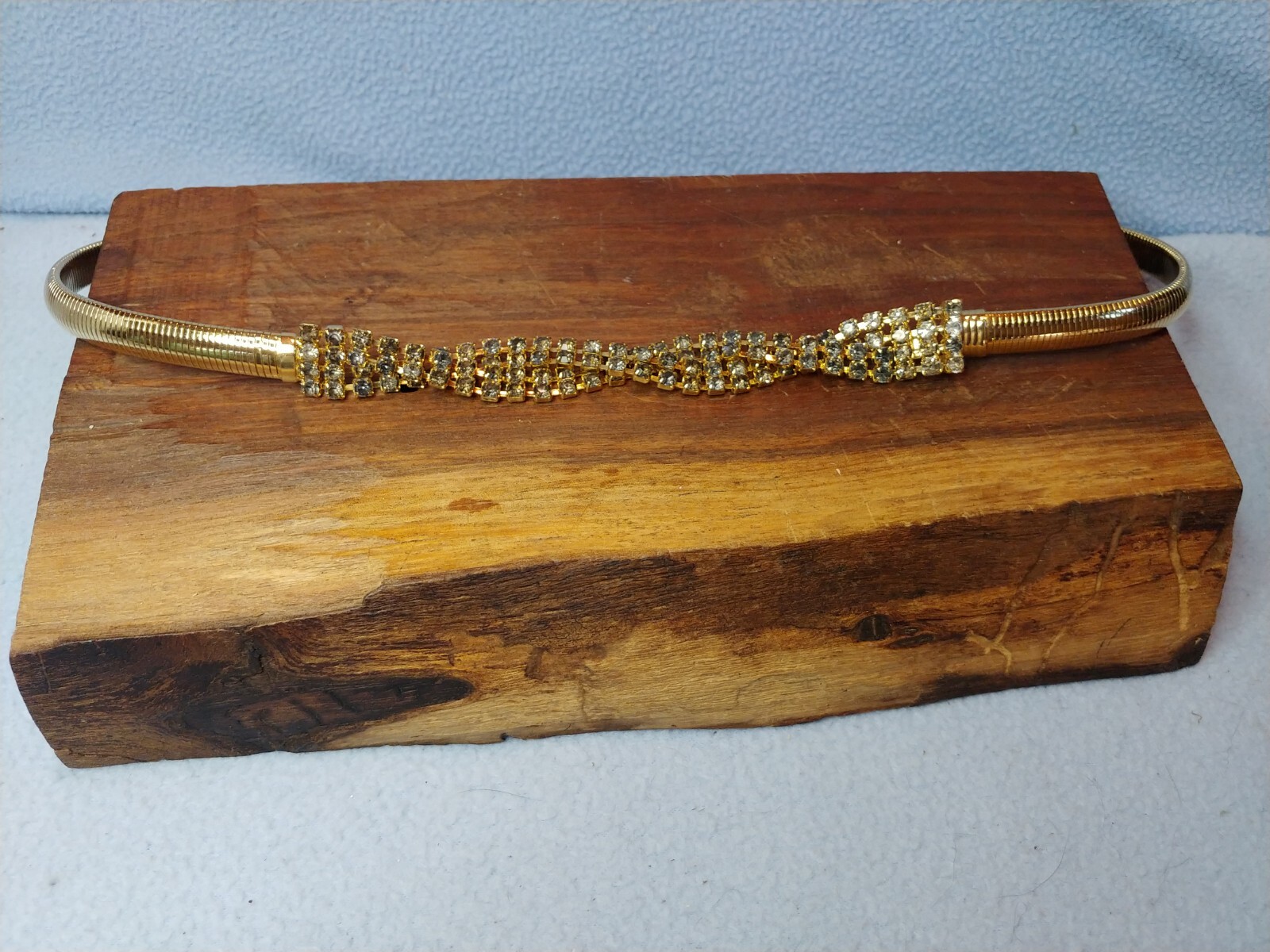 My Estate Sale! Rhinestone Goldtone Fashion Belt 27″ to 32″ Vintage Retro!