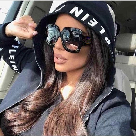XXL OVERSIZED “Jackie” Women Sunglasses Flat Top Square VINTAGE SHADZ