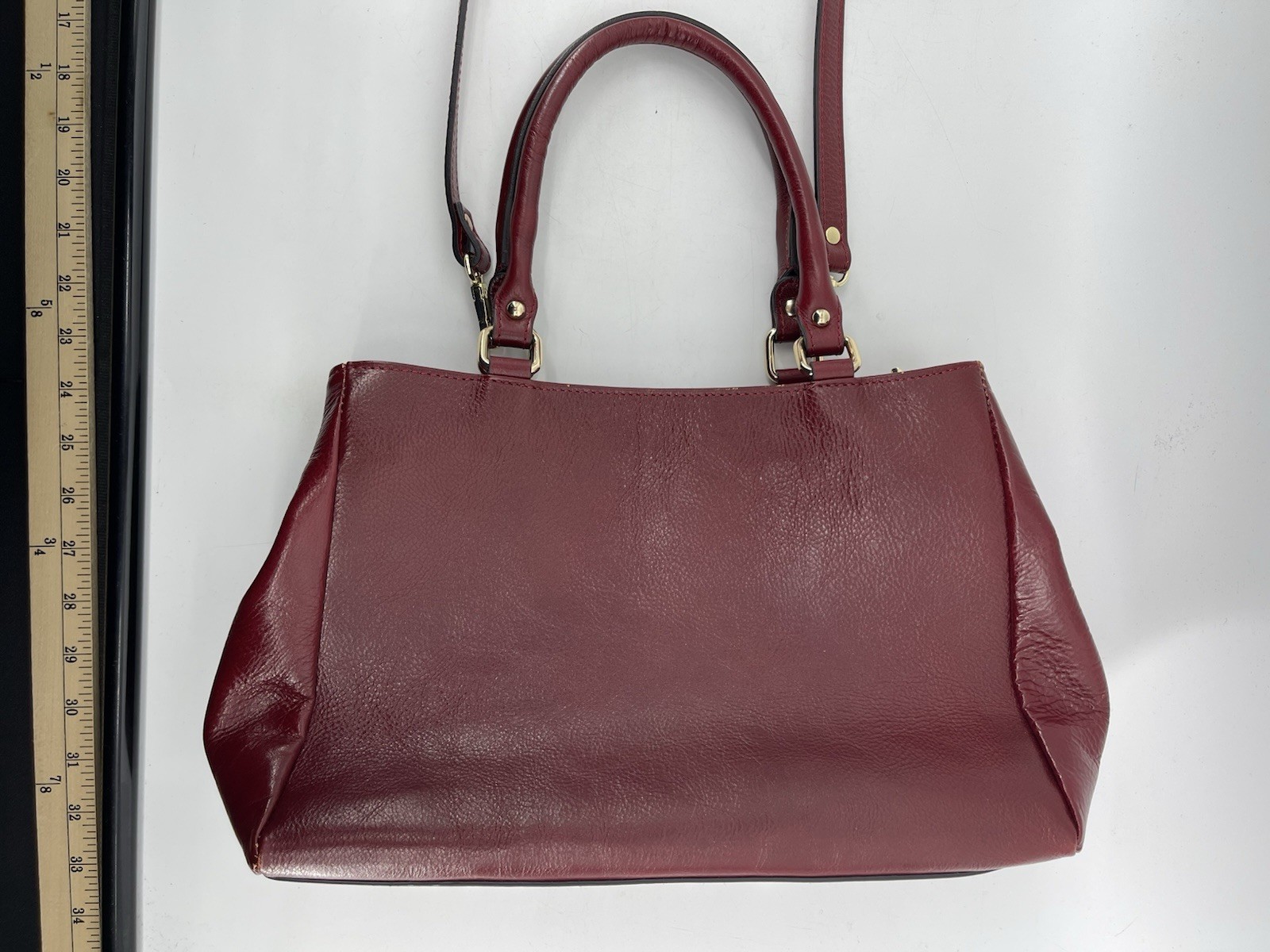 Divina Firenze Large Burgundy Red Leather Cross Body Shoulder Hand Bag Purse