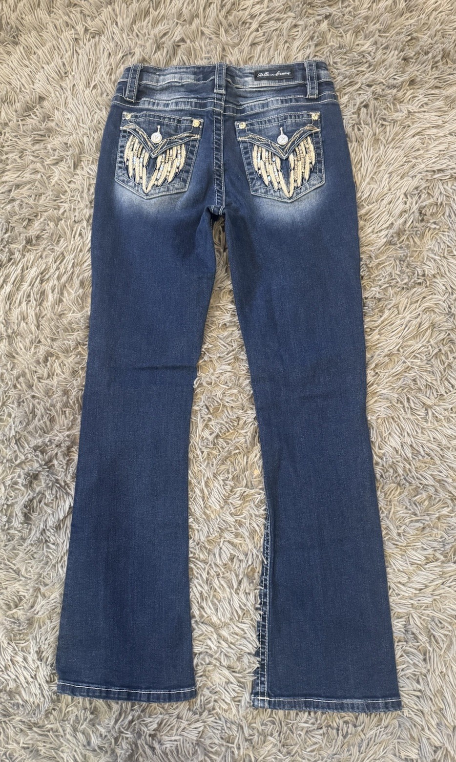 Stella In Dreams Jeans Womens 29X29.5 Wing Embellished Bootcut Western Festival