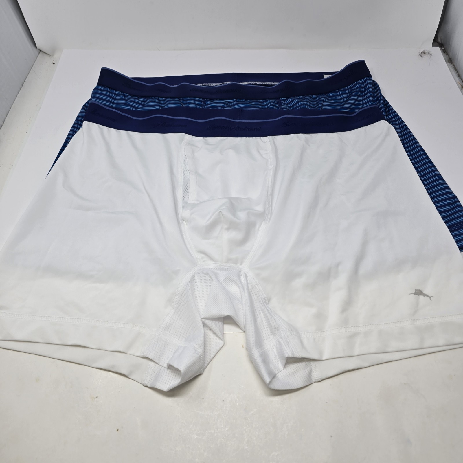 Tommy Bahama Men’s Size 2XL 2 pack Mesh Tech Boxer Briefs Blue White XXL