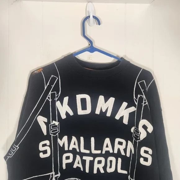 Vintage Akdmks ASAP Black White All Over Print Sweatshirt Sz L Rare Streetwear