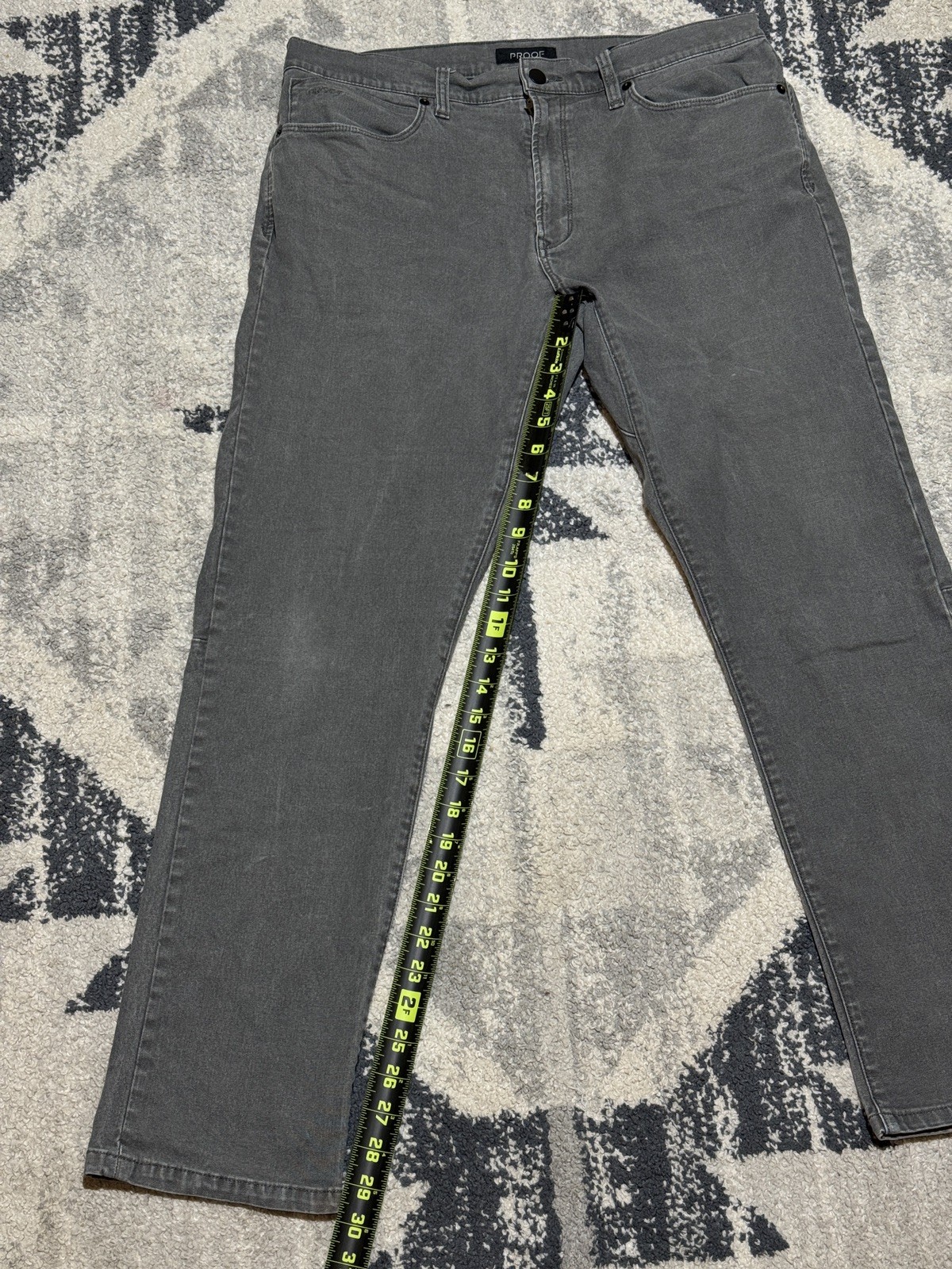 Proof Rover Pants Men 33 X 30 Slim Fit Gray Canvas Five Pocket Straight Jeans