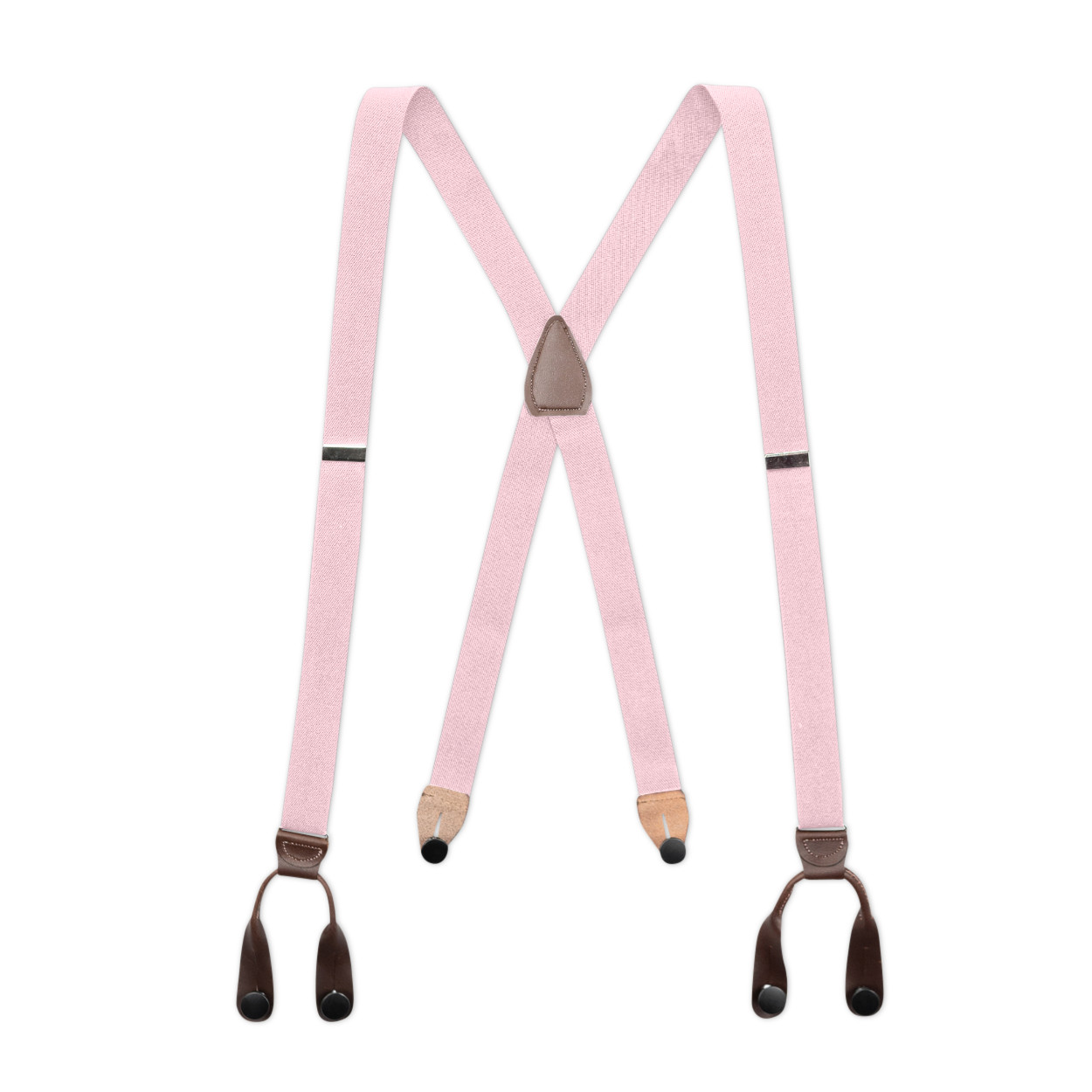 Men’s Suspenders – Button-On with Leather Ears and Goldtone Metal, USA Made