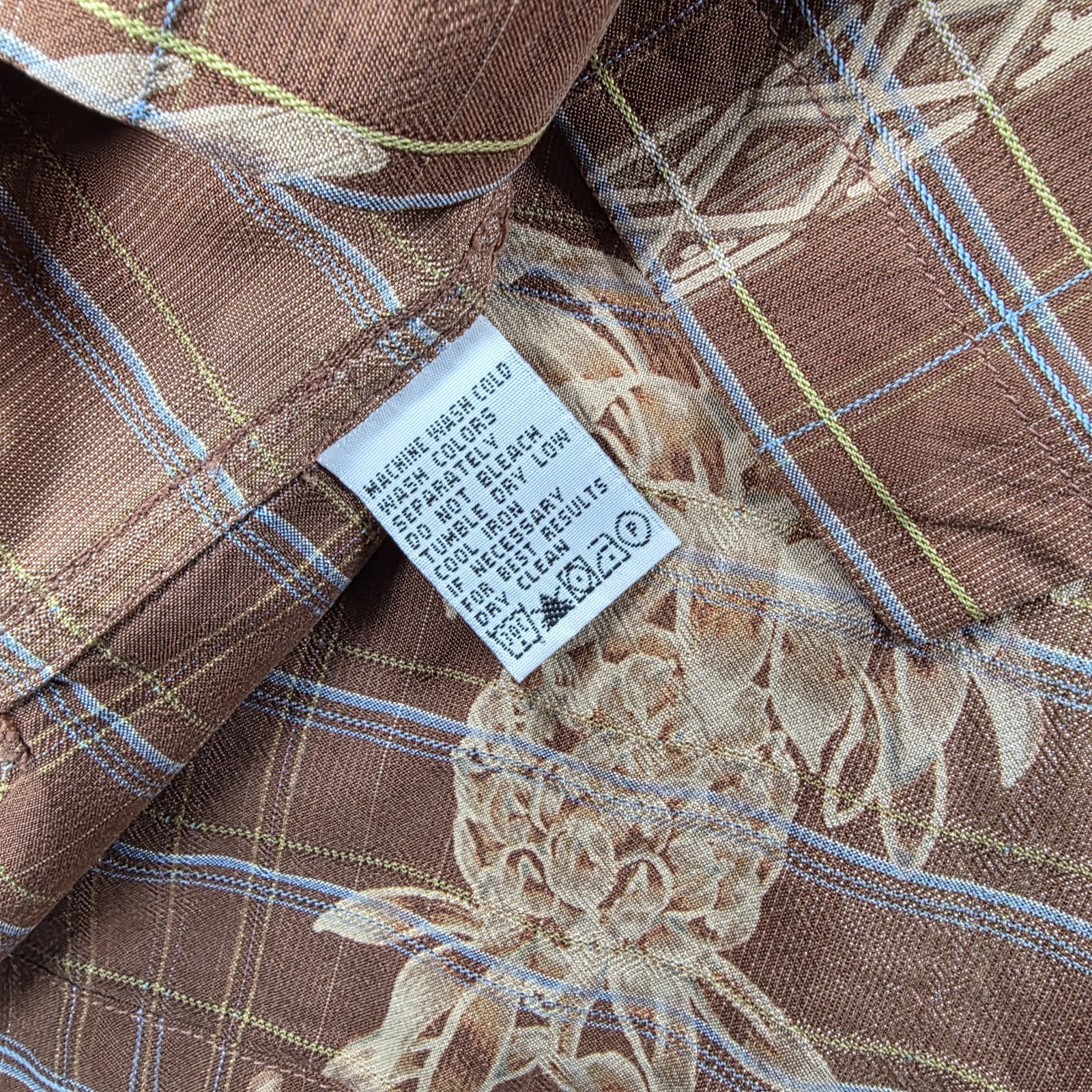 Vintage Tommy Bahama 100% Silk Aloha Shirt Mens XXL Brown Hawaiian Pineapple 90s