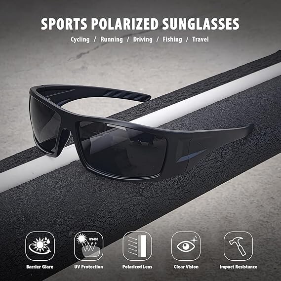 Polarized Sports Sunglasses – Unbreakable Wrap Around UV400 Cycling Men/Women