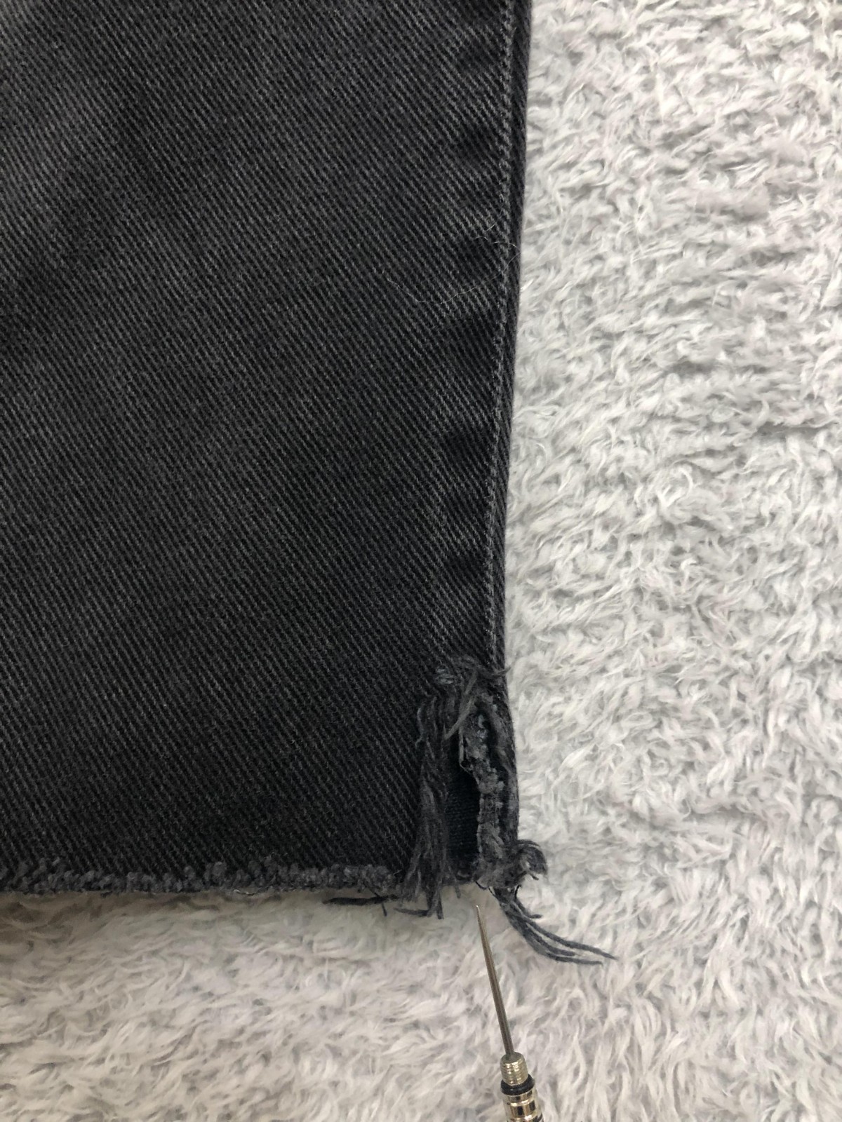 Armani Jeans Men 29×27 (Tag 31) Vintage Eco Stone Tapered Black Distressed *Flaw