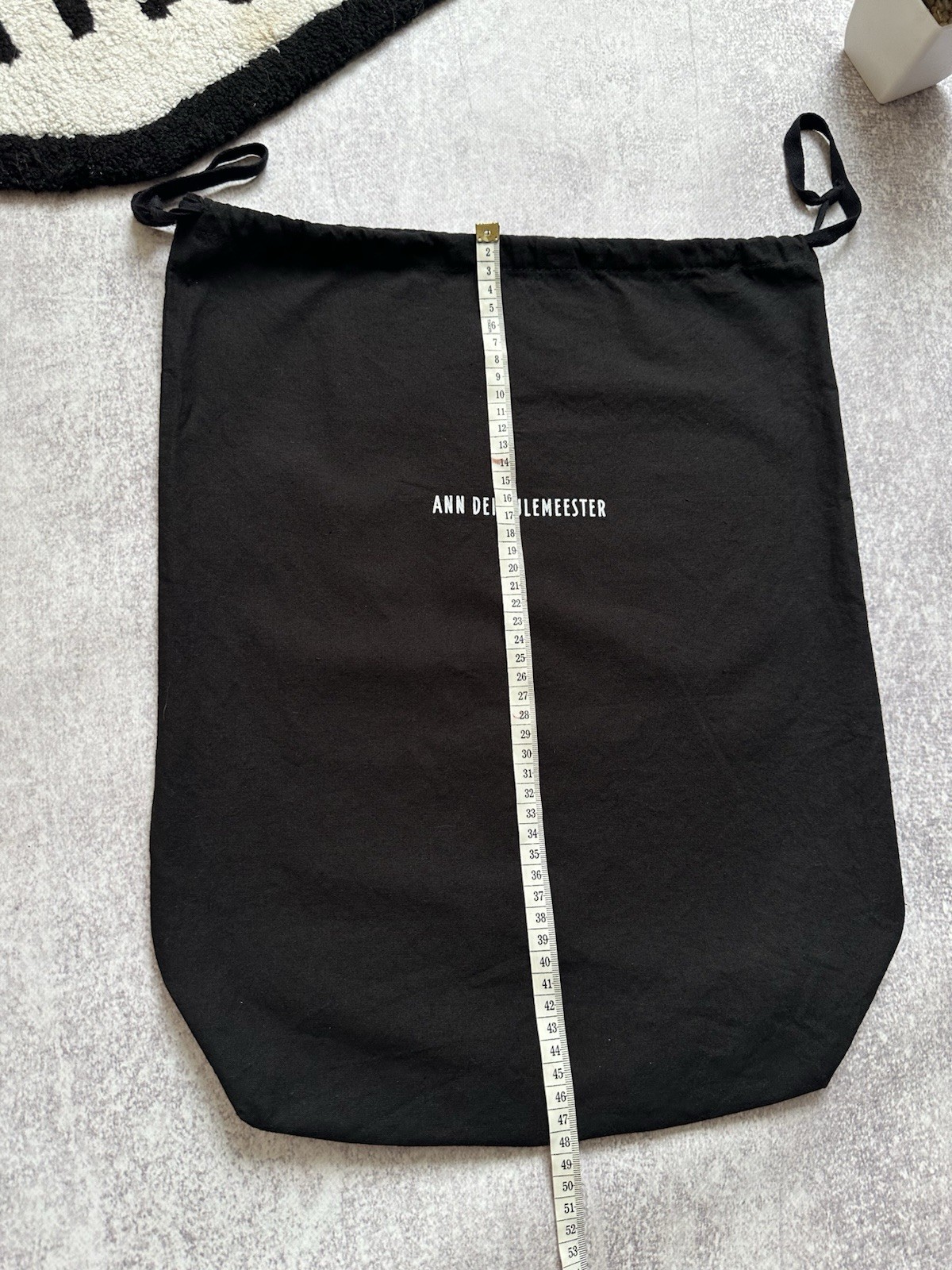 Ann Demeulemeester Black Drawstring Dustbag Shoe Bag Cotton Authentic Logo