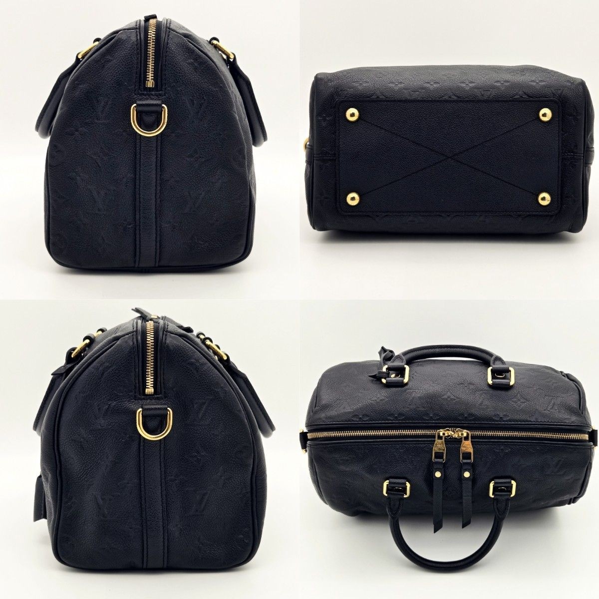 LOUIS VUITTON Bag: Empreinte Speedy Bandouliere 30 Black W30H21D17cm w/strap;