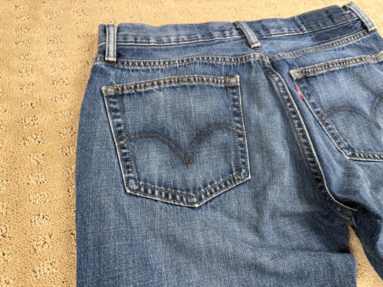 Men’s Levi’s 527 Bootcut Western Red Tab Blue Jeans Patchless 32×28 #1096