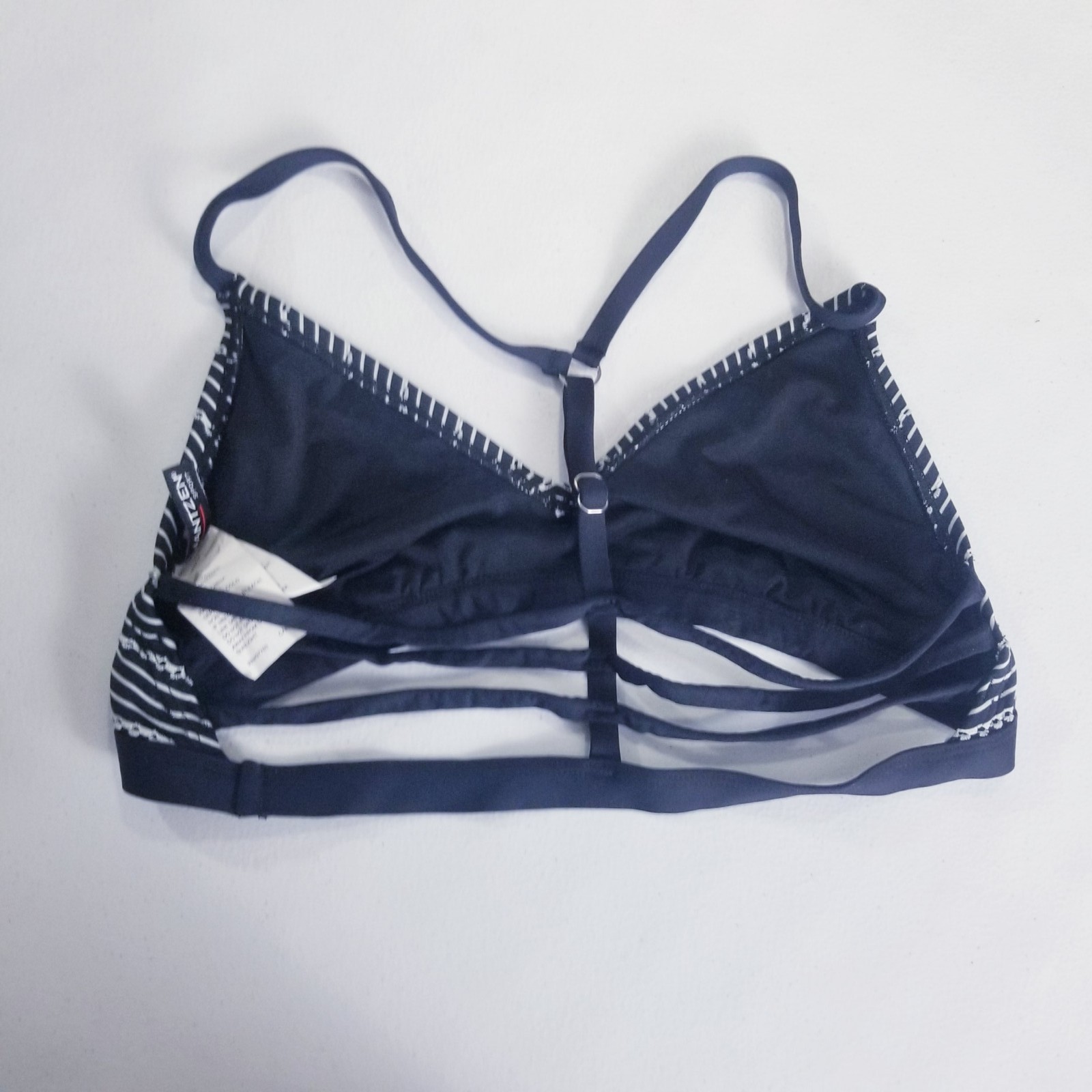Jantzen Sport Bra Medium Black White Strappy Back Textured Activewear Yoga Gym