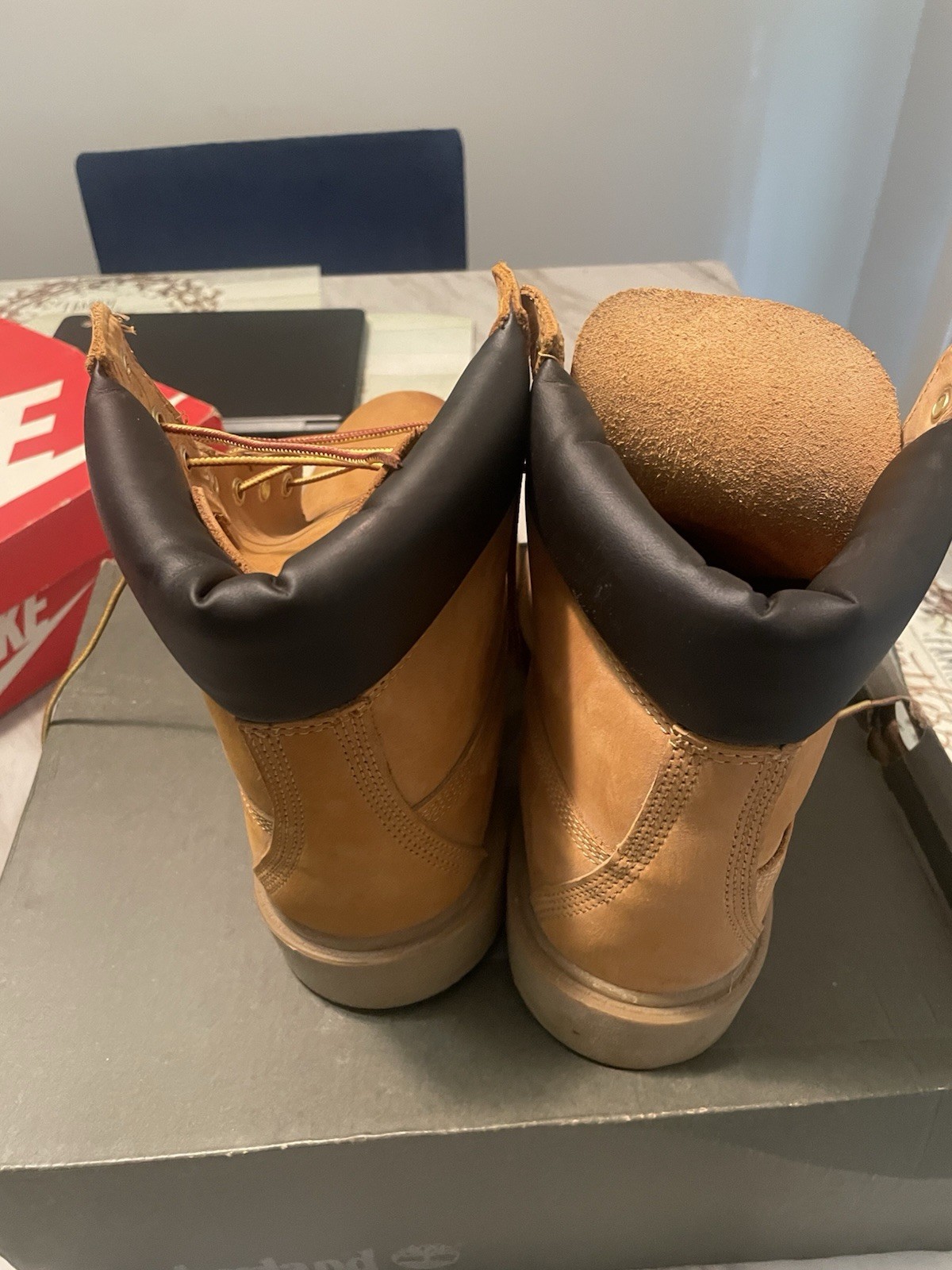 Timberland Wheat Leather Lace-Up Ankle Boots Men’s US 9.5 M Round Toe
