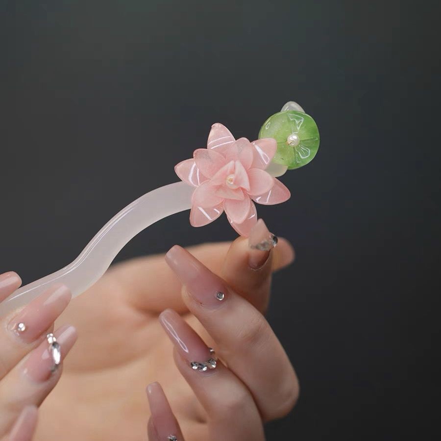 Lotus Hairpin Bun Hair Stick Women Vintage Chinese Style Hair Accessories