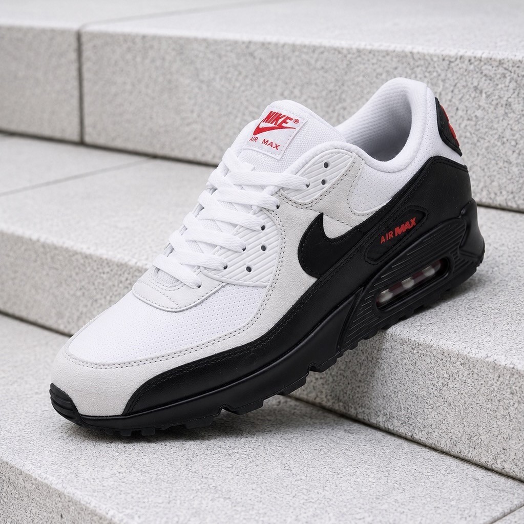 Nike Air Max 90 Perforated Leather White Black IV2867-100 Men’s Size New
