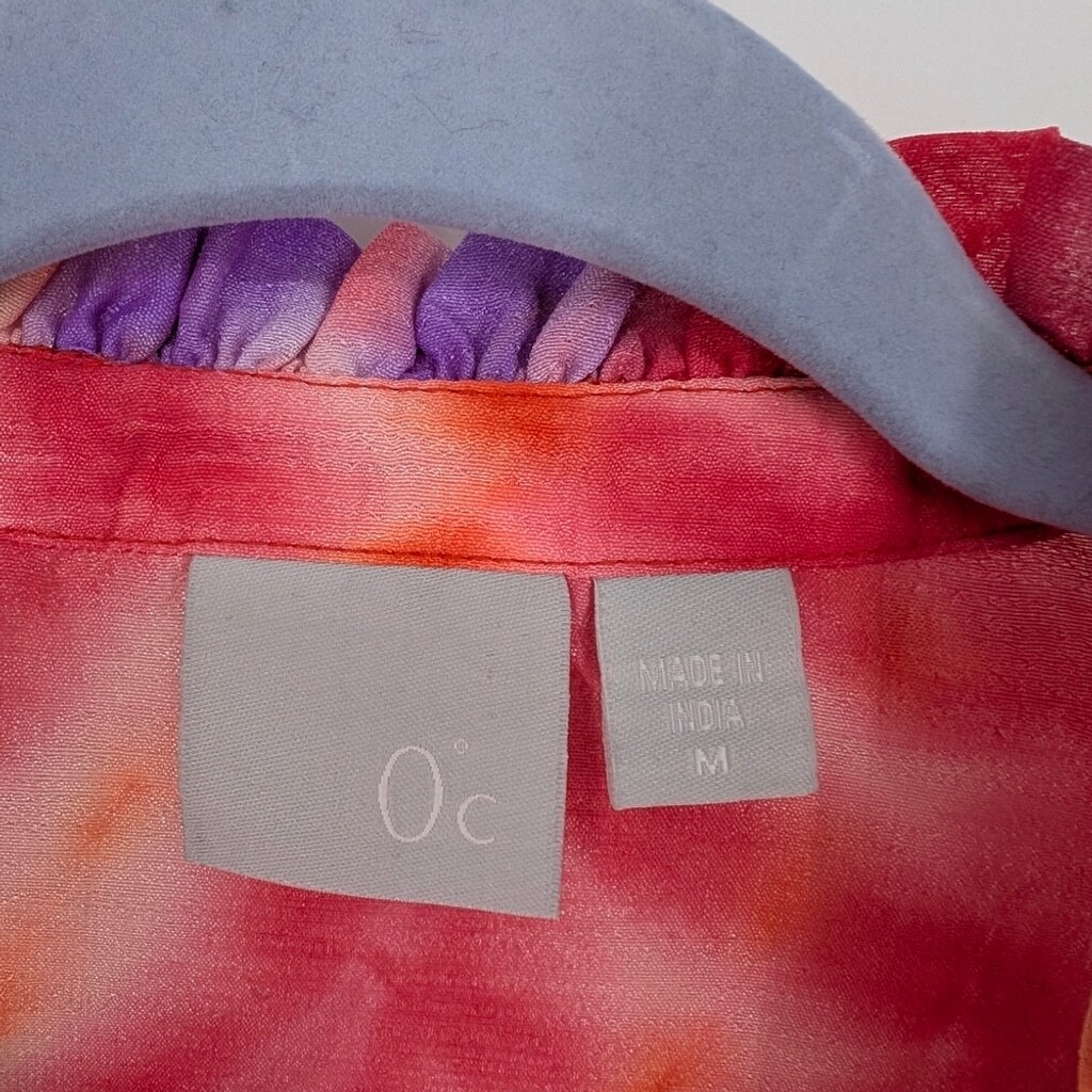 Zero Degrees Celsius Colorful Blouse Lightweight Anthro Boho Tie-Dye SZ medium