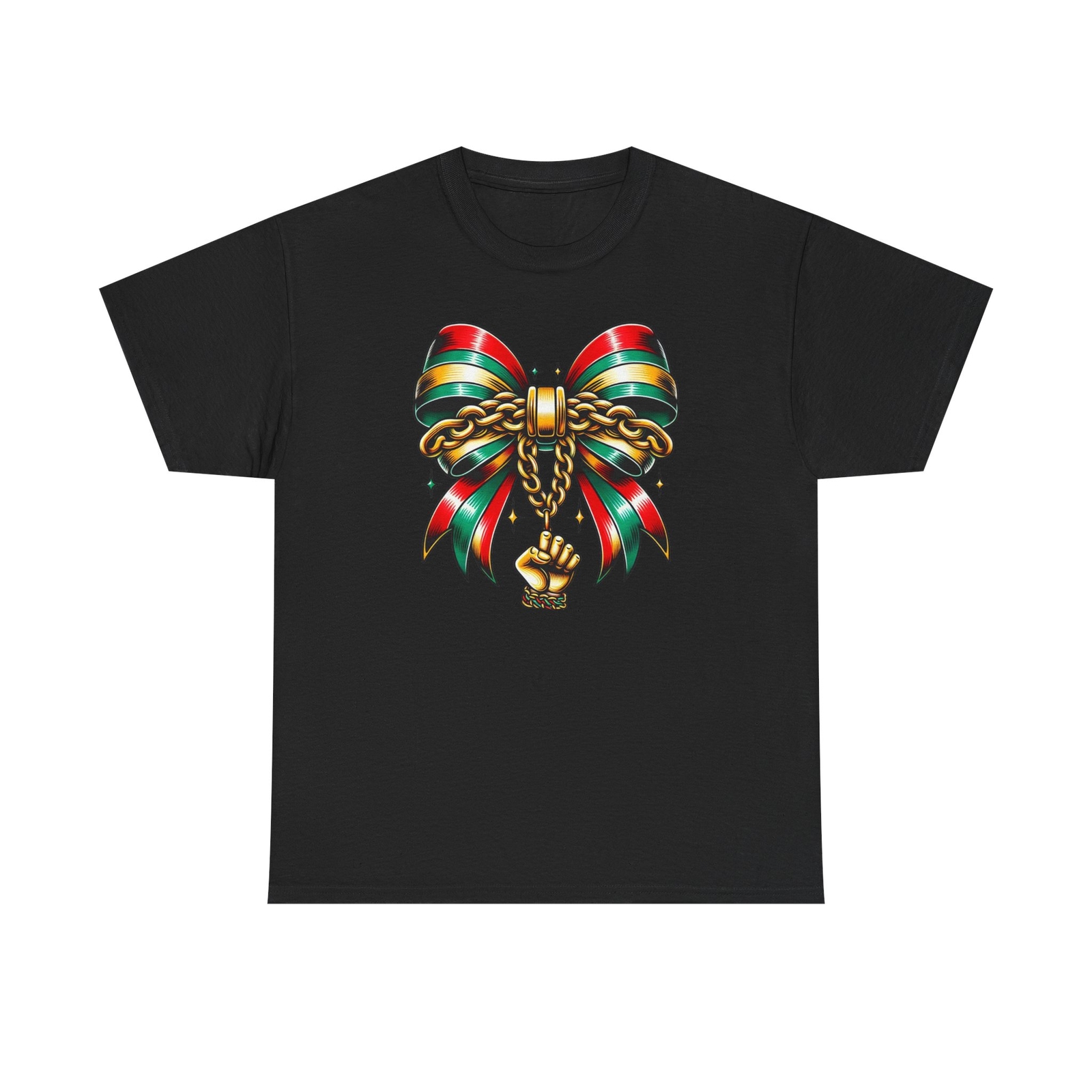 Pan African Bow Chain Shirt Afro Heritage Power Pride Symbol Tee S-5XL