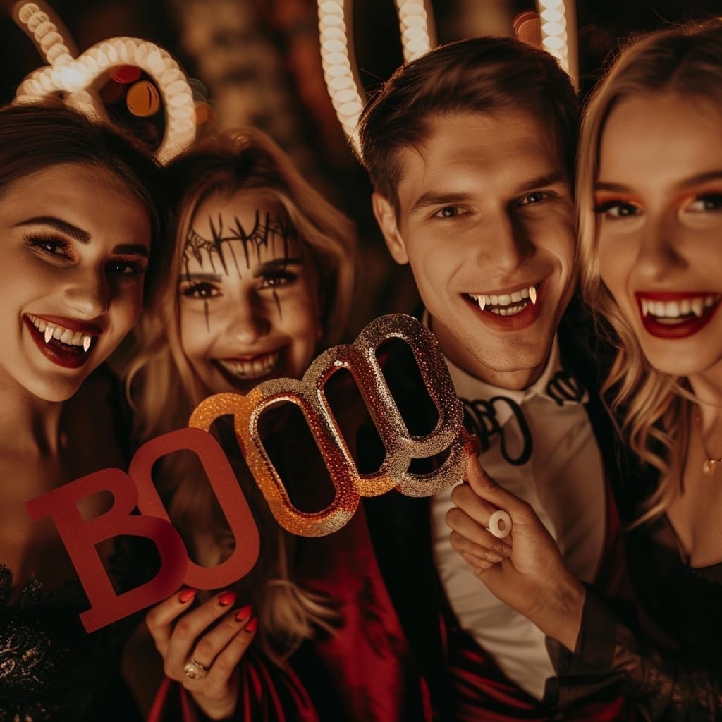Realistic Vampire Fangs with 3 Sizes and Adhesive – Ideal for Halloween Parties