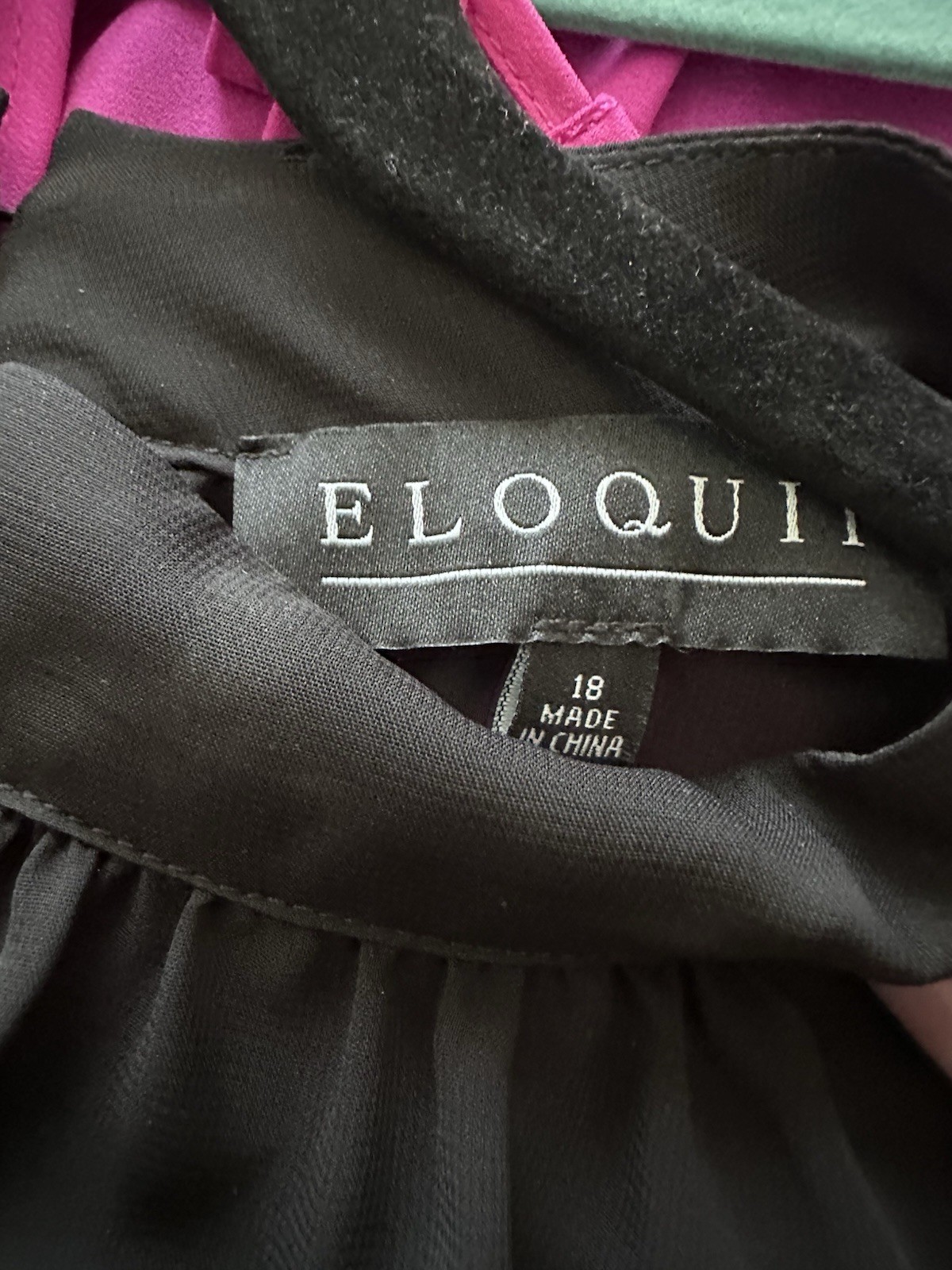 ELOQUII Plus 18 Black/White Sheer Polka Dot Chiffon Ruffle High Neck Blouse