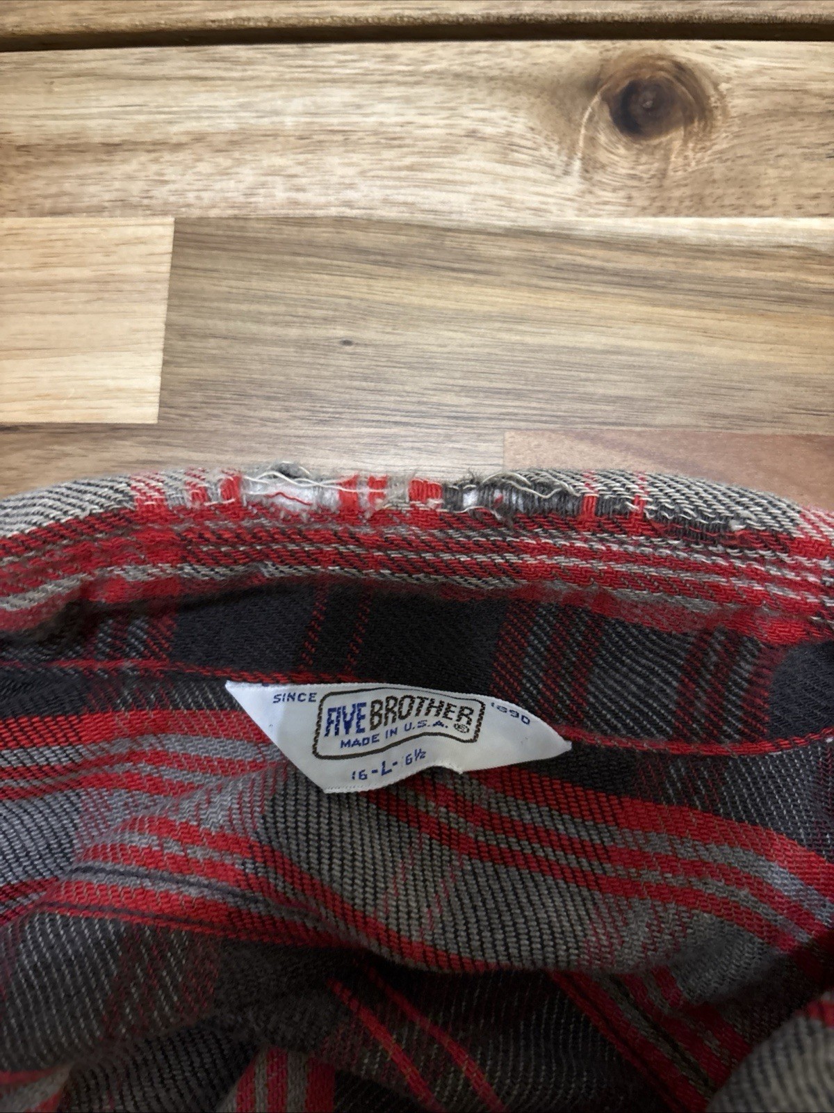 Five Brother Men’s Flannel Plaid Long Sleeve Button-Up Shirt Pockets 16-L