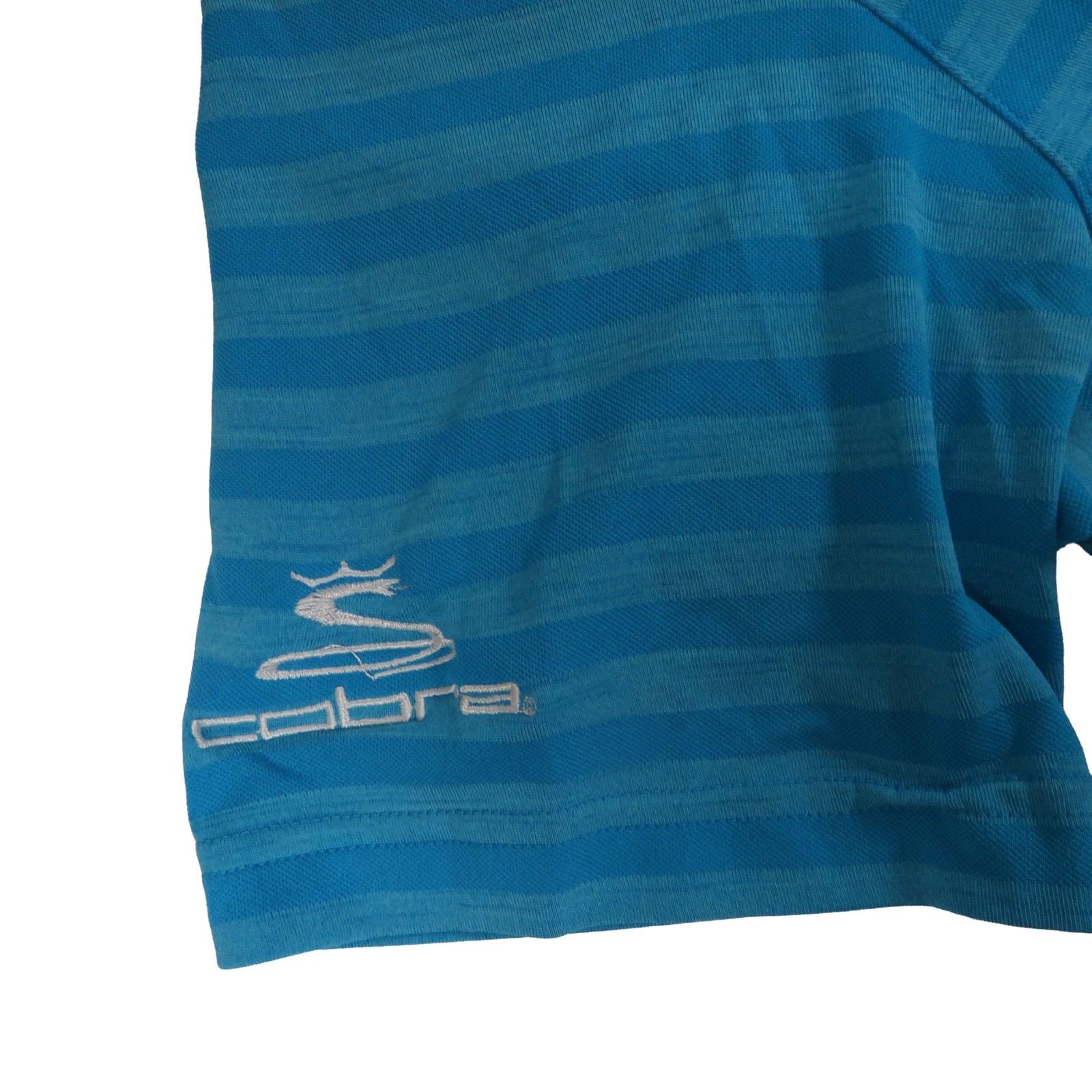 PUMA Cobra Embroidered Performance Stretch Striped Golf Polo Shirt Men’s Medium