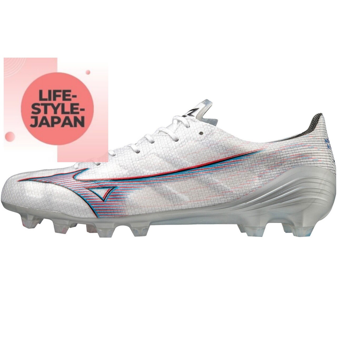 MIZUNO ALPHA ELITE P1GA2362 09 White Ignition Red Blue Men Soccer Cleats Shoes
